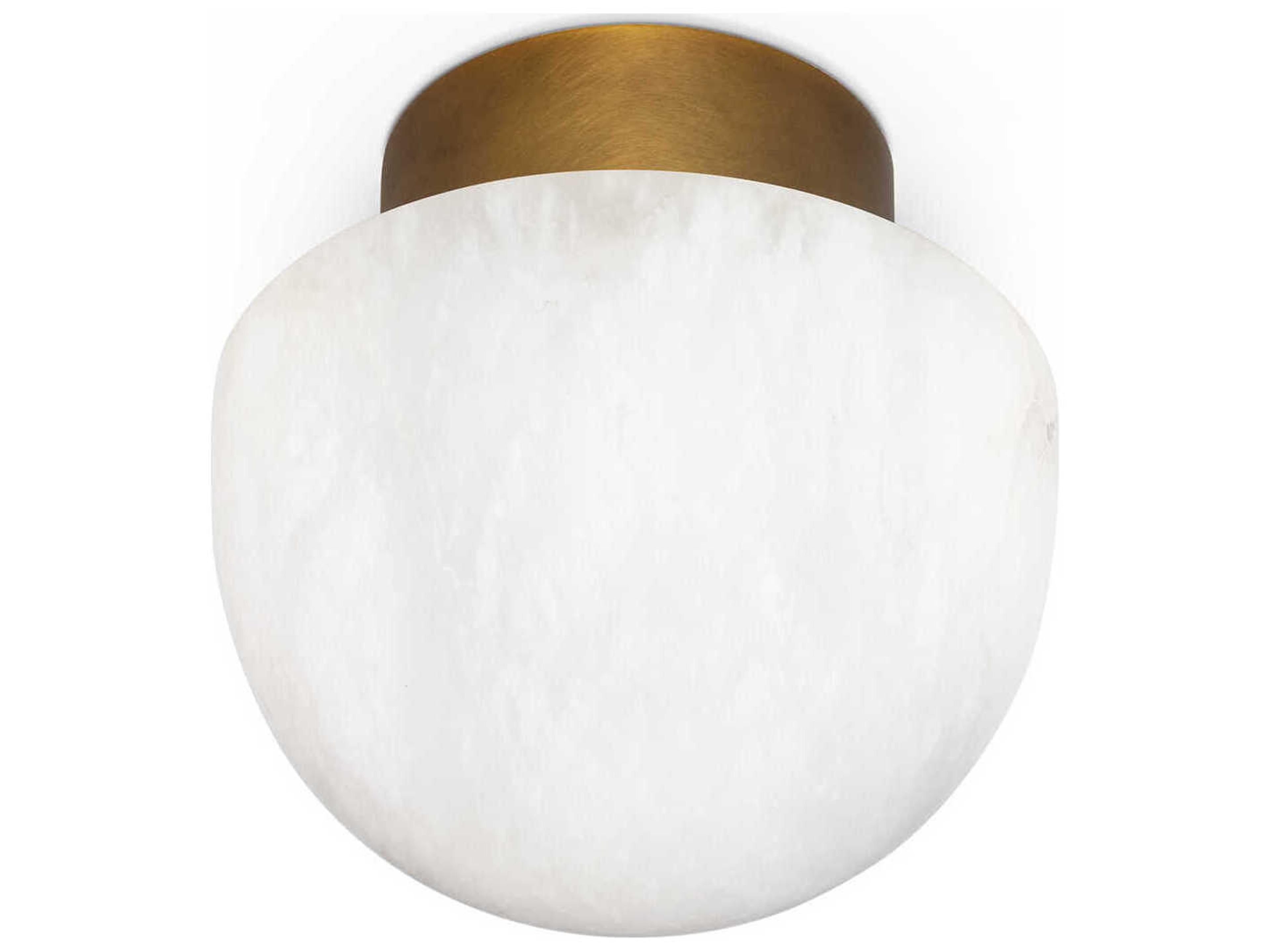 Regina Andrew Parker 1-Light Natural Stone Brass LED Bowl Flush Mount
