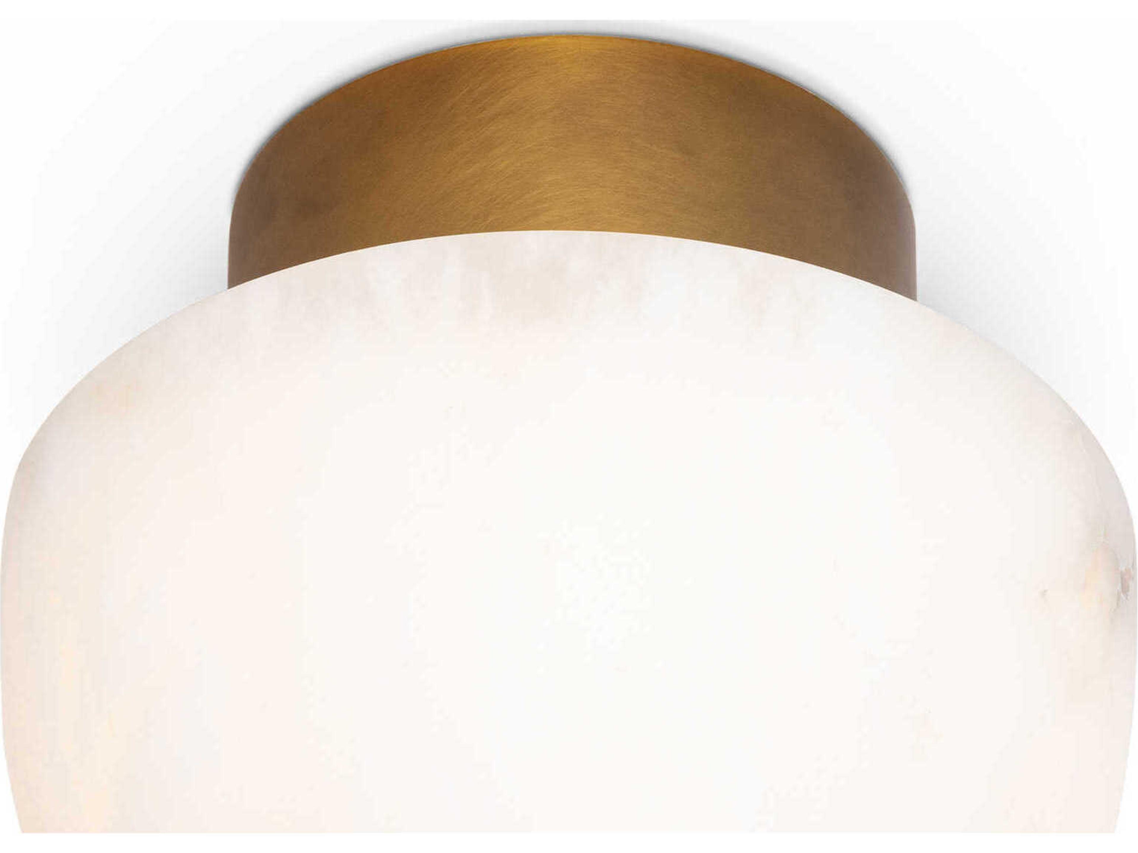 Regina Andrew Parker 1-Light Natural Stone Brass LED Bowl Flush Mount