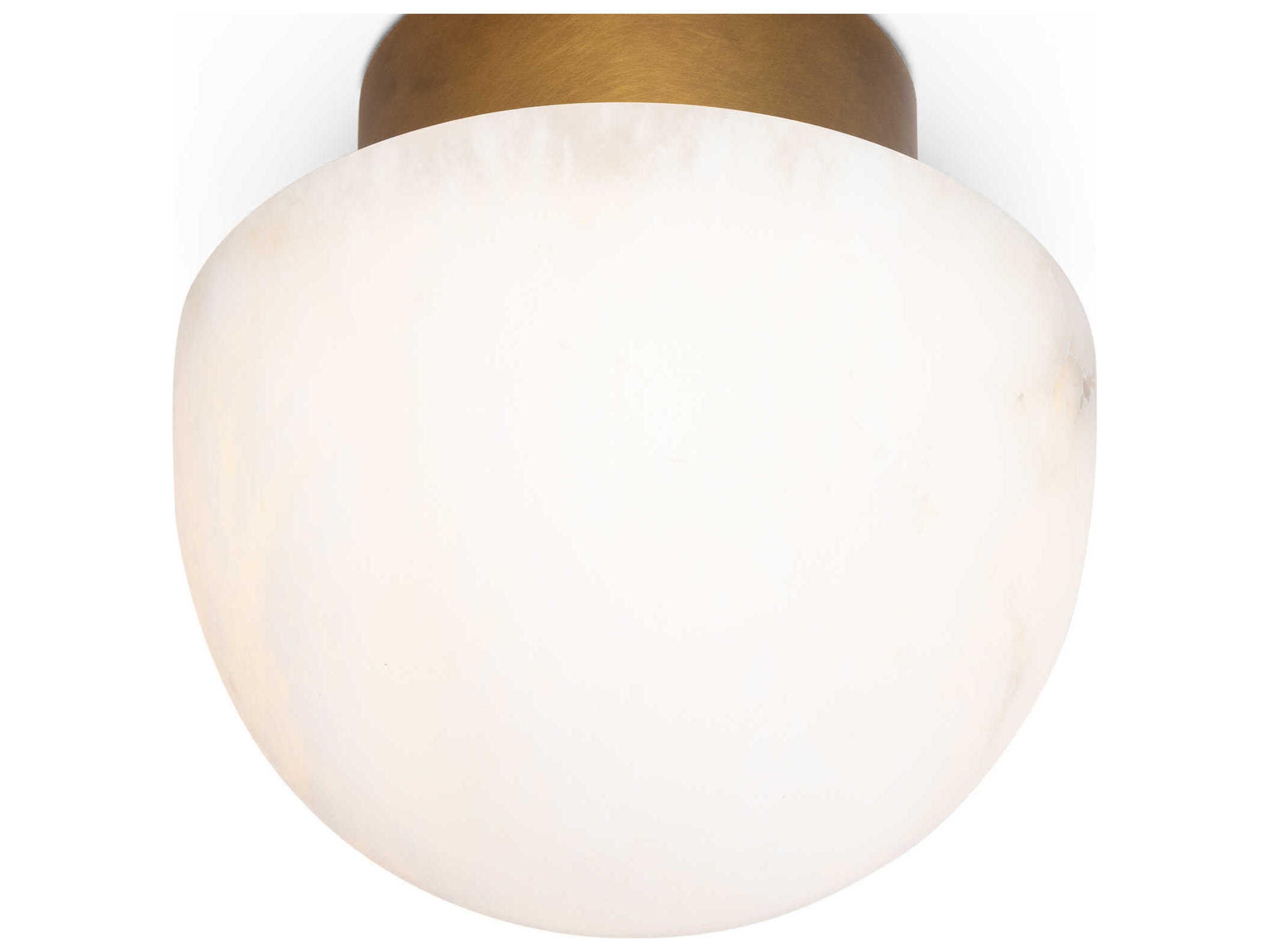Regina Andrew Parker 1-Light Natural Stone Brass LED Bowl Flush Mount