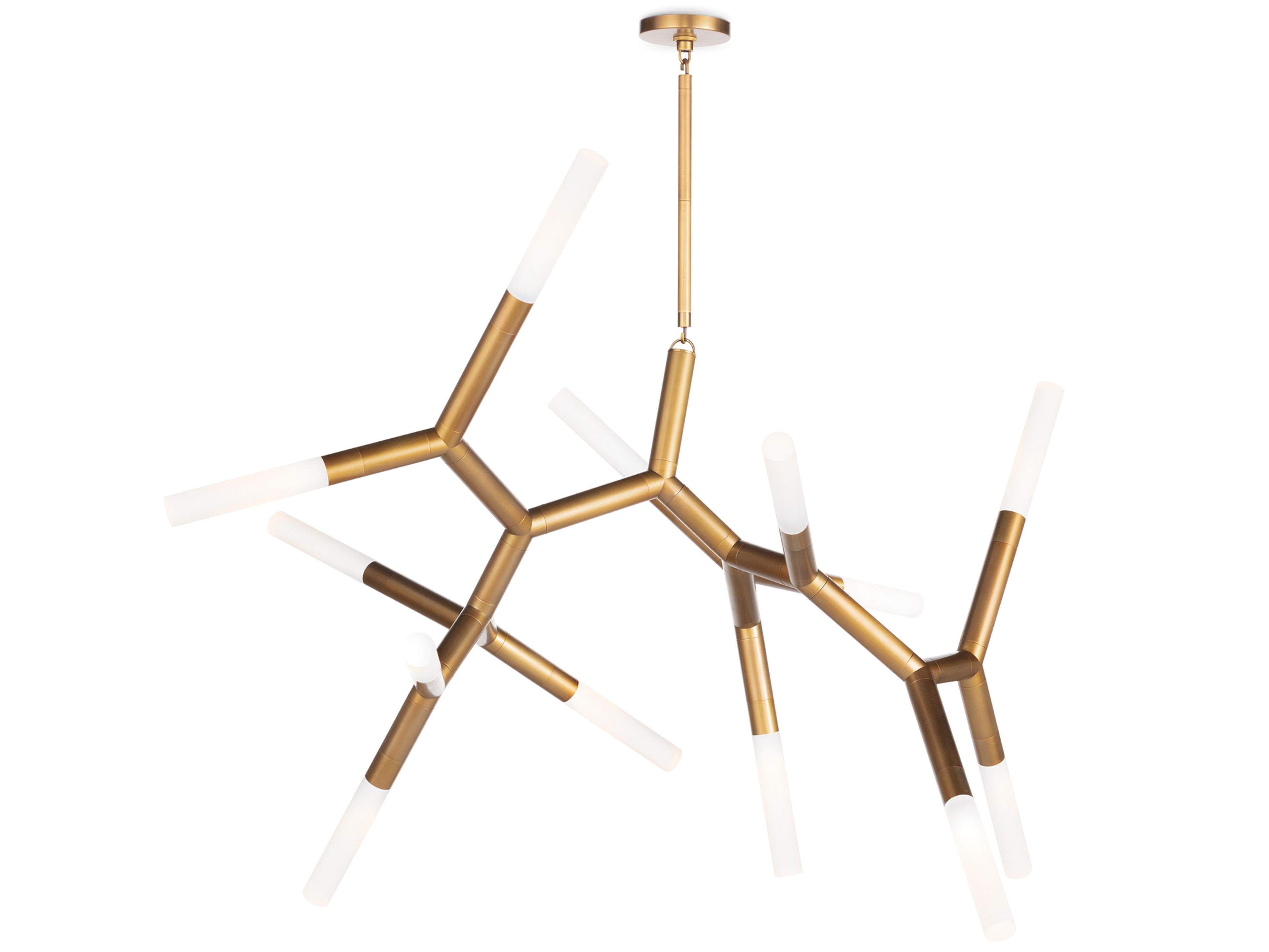 Traveler 13-Light Natural Brass Chandelier