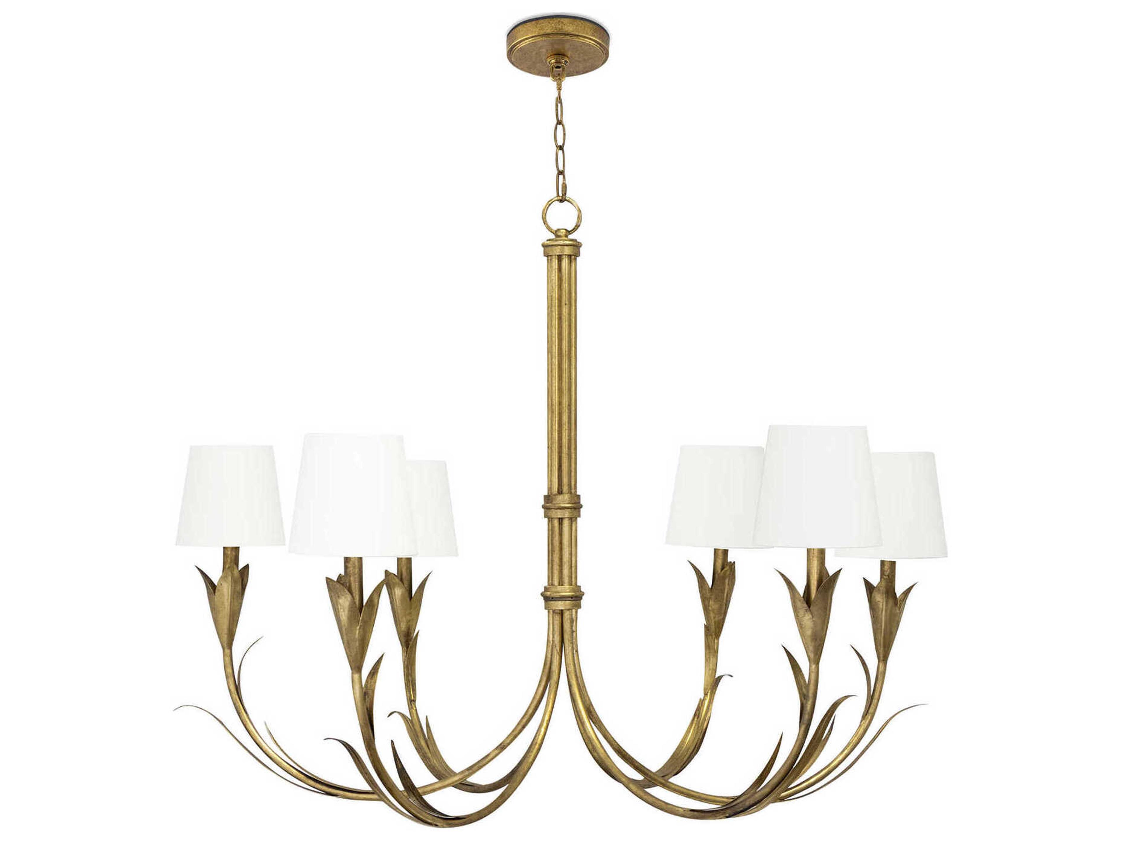 River Reed Chandelier Small Gold 6 Light