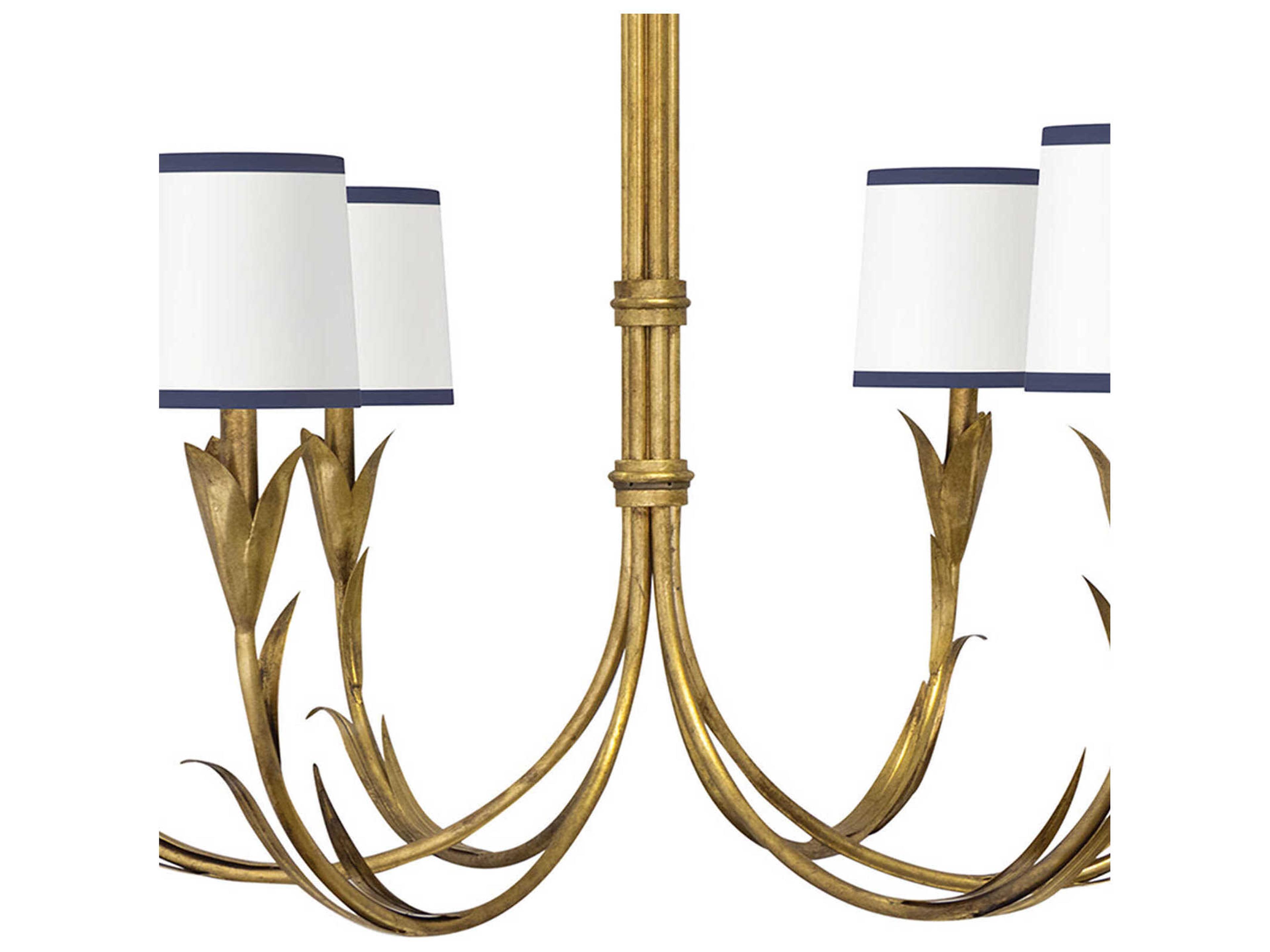 Regina Andrew River Reed 6-Light Antique Gold Leaf Chandelier