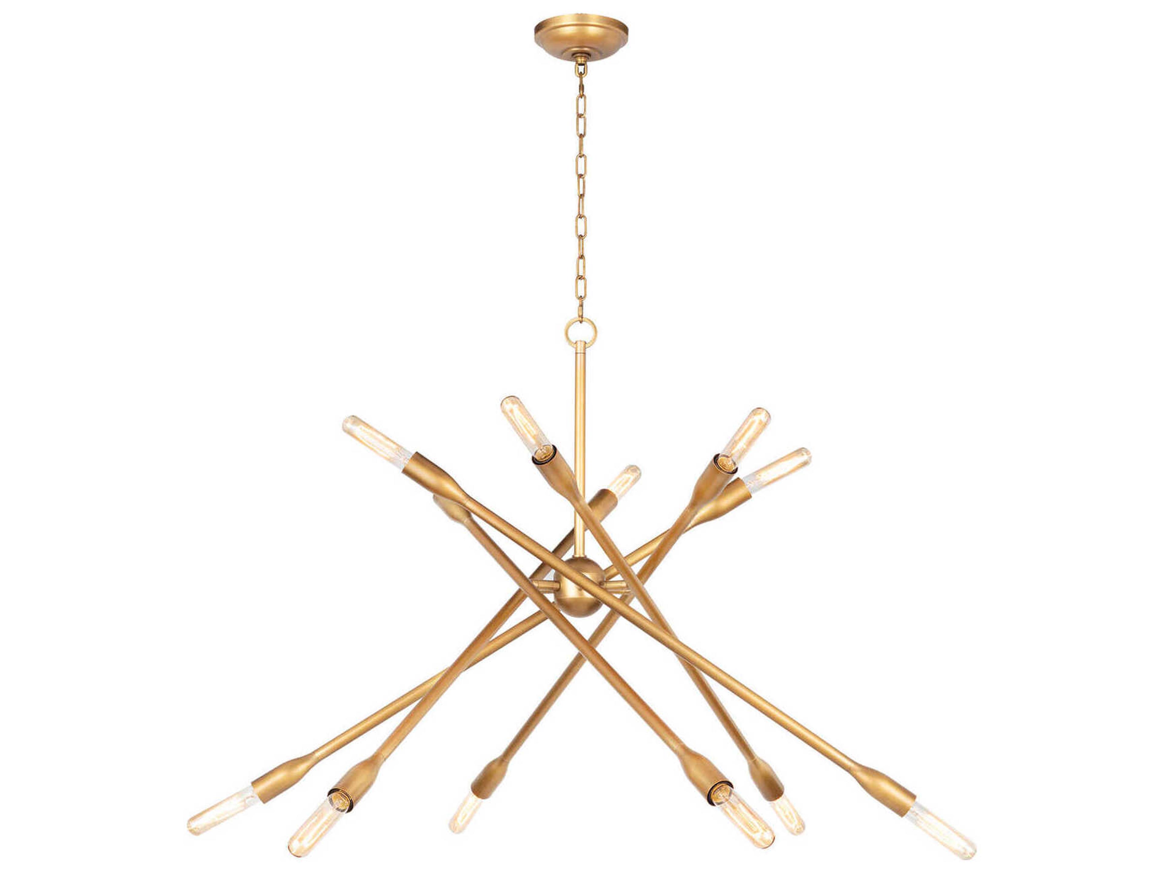 Cobra 12-Light Natural Brass Chandelier
