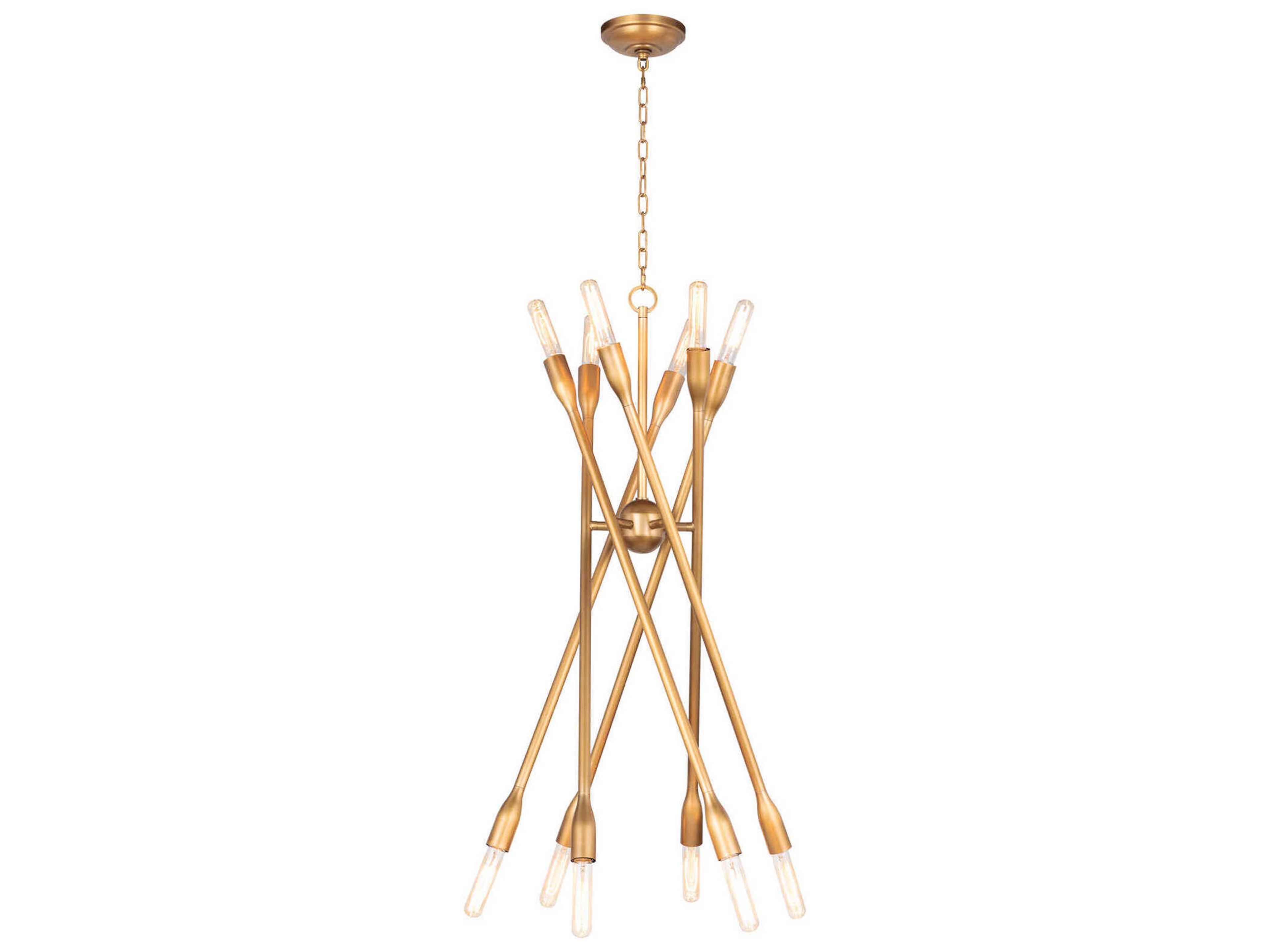 Regina Andrew Cobra 12-Light Natural Brass Chandelier
