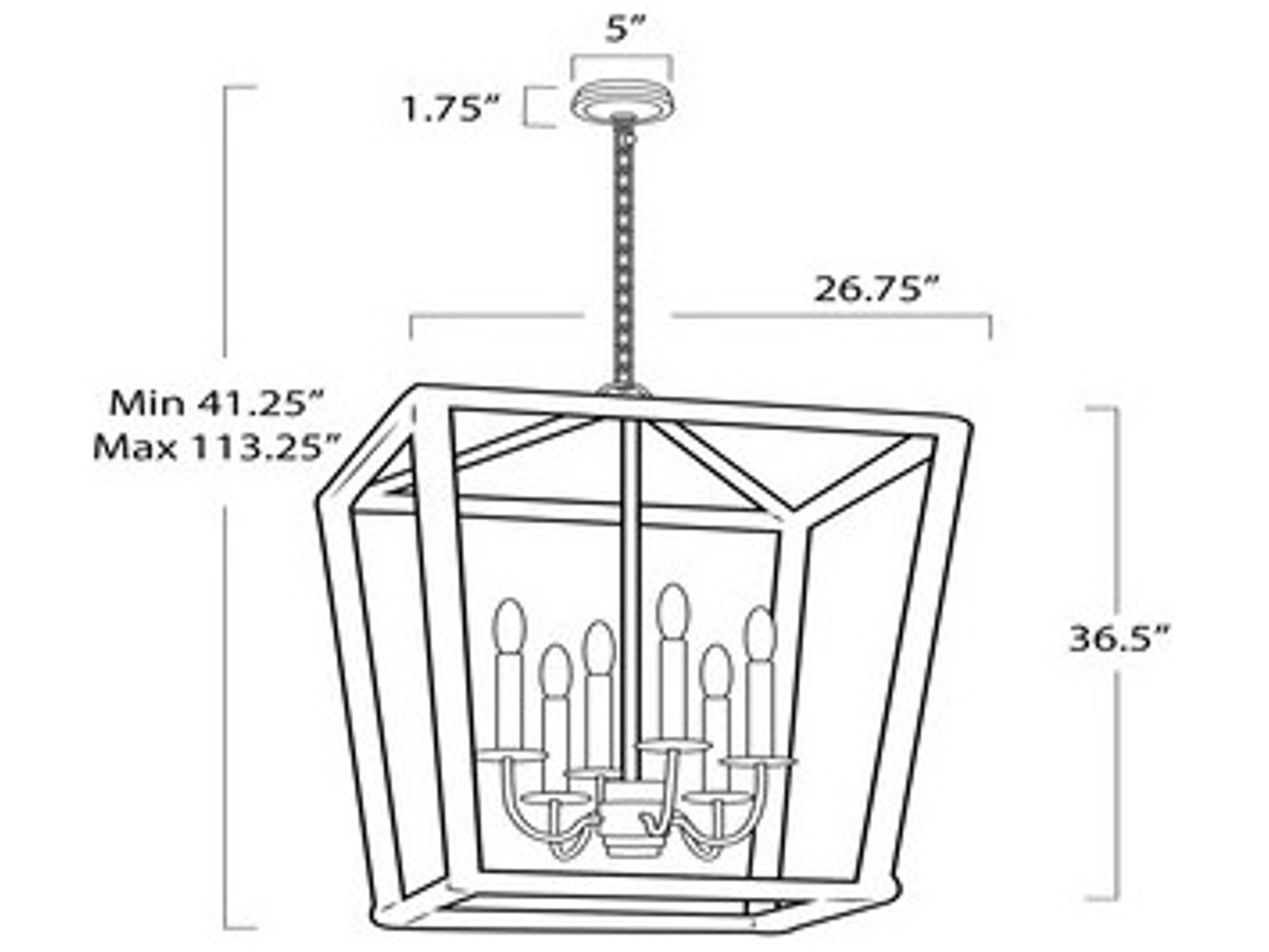 Regina Andrew Luella 6-Light Blackened Brass Pendant