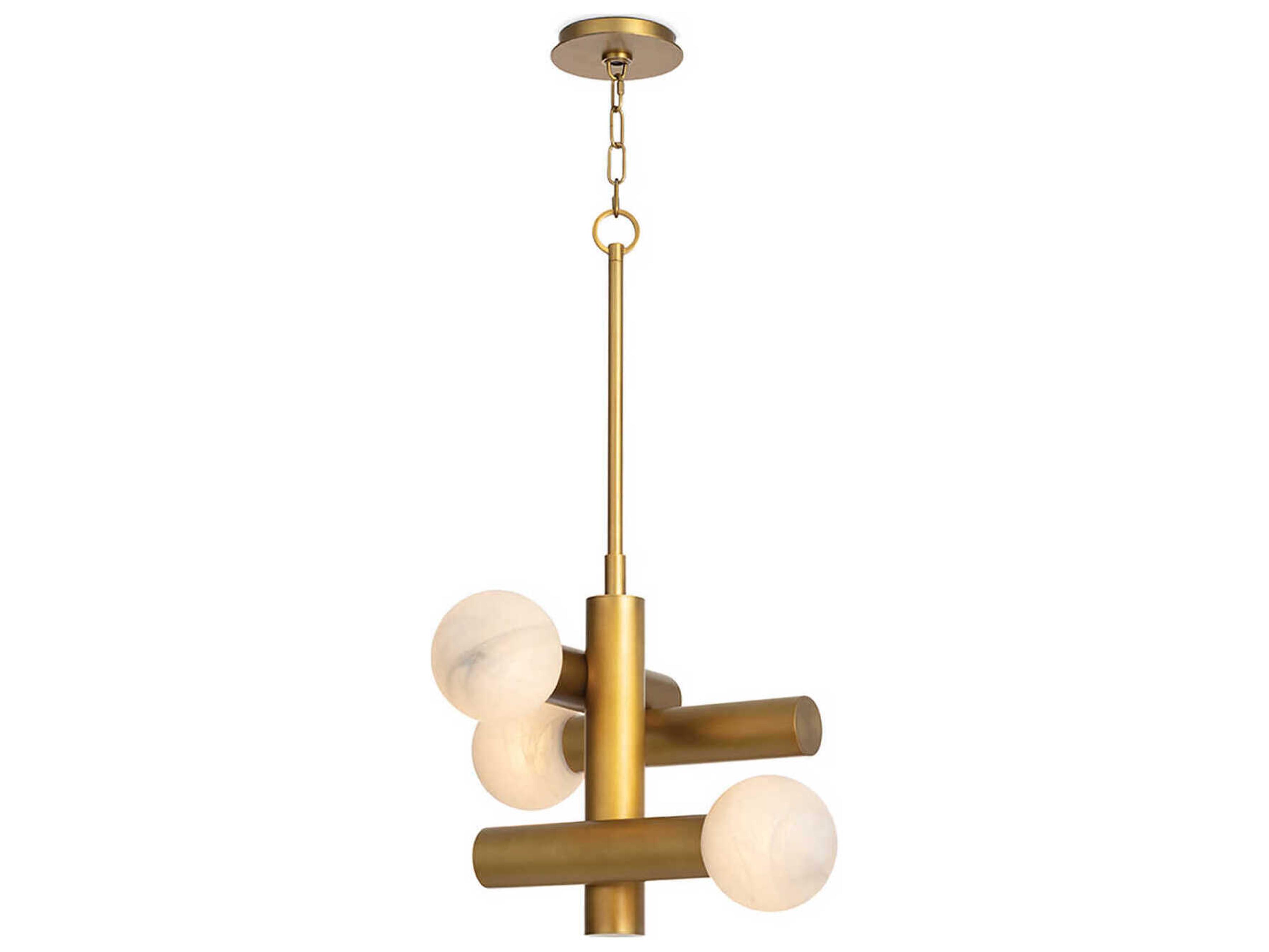 Dion 3-Light Natural Brass Globe Tiered Pendant