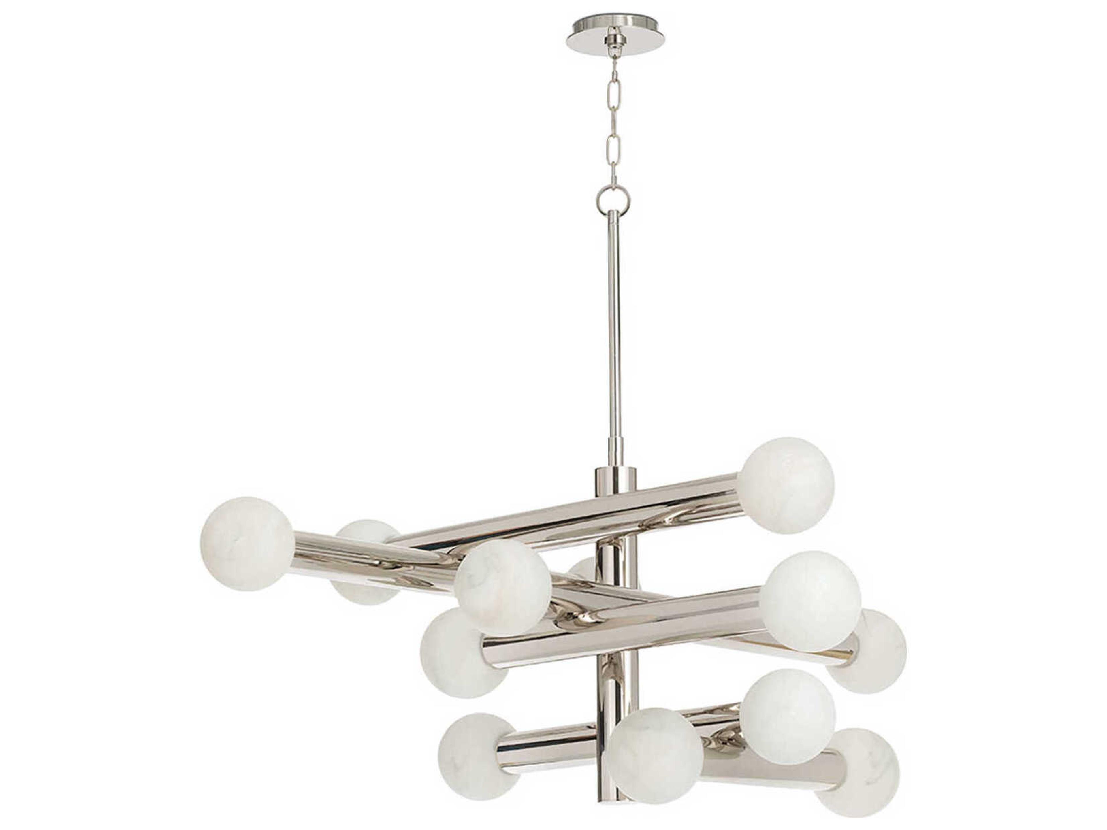 Regina Andrew Dion 12-Light Polished Nickel Globe Tiered Chandelier