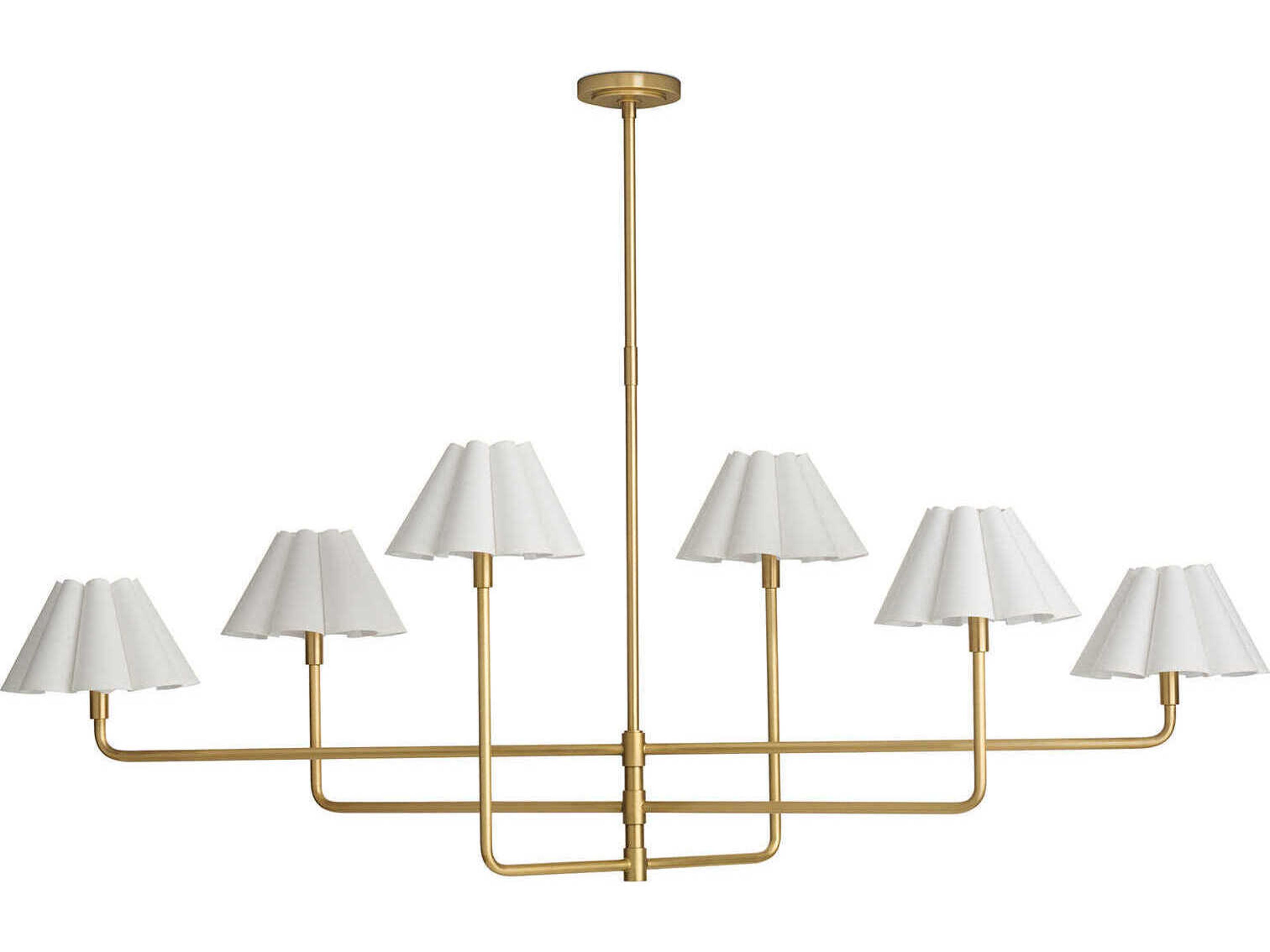 Polly 6-Light Natural Brass Island Pendant