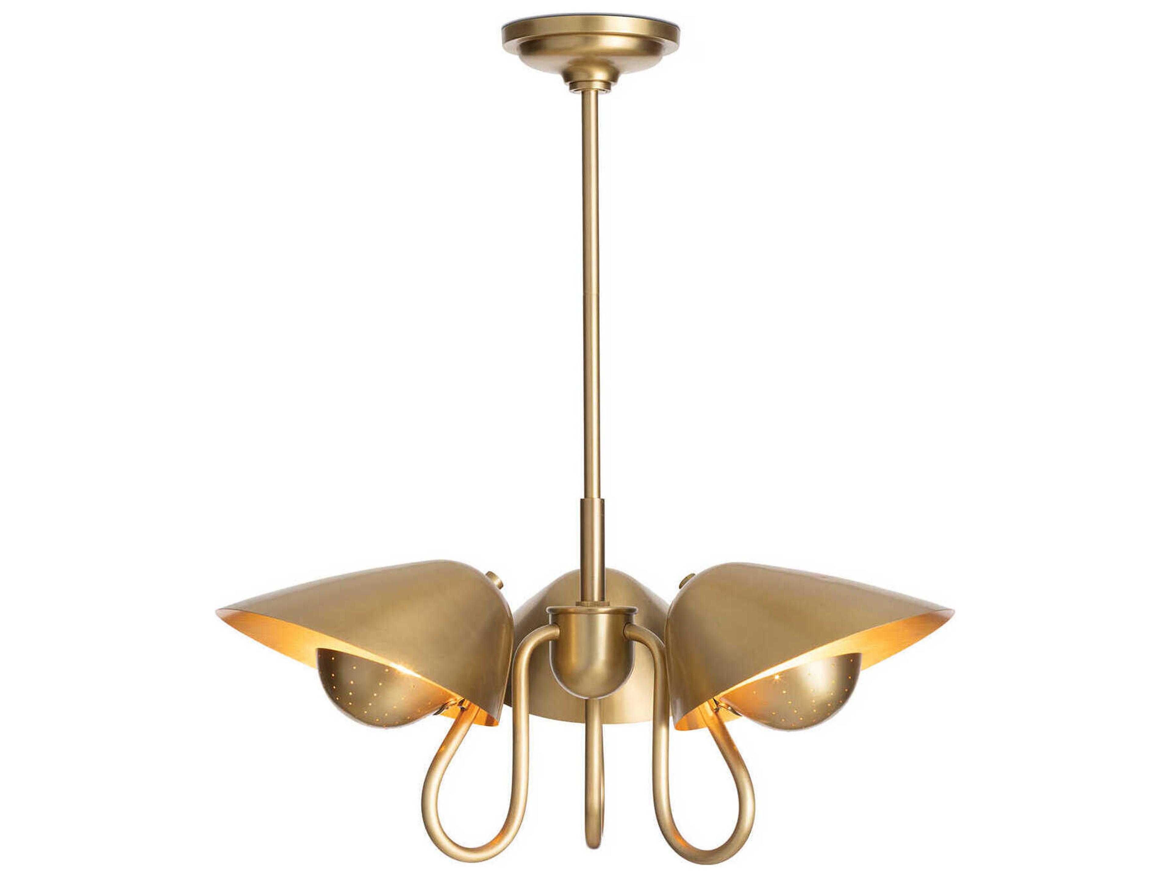Keaton 3-Light Natural Brass Pendant