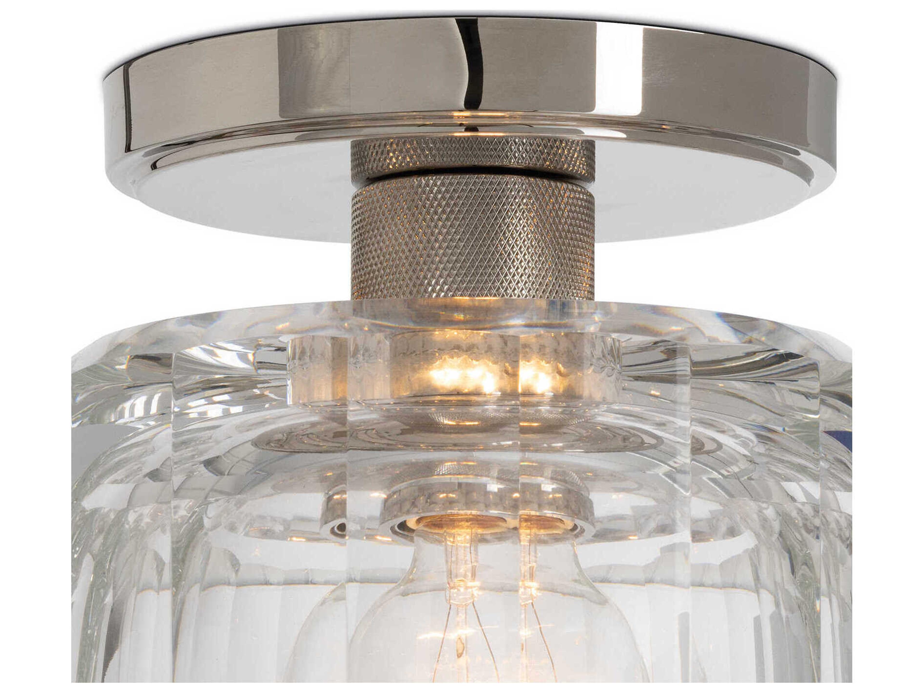 Regina Andrew Bijoux 1-Light Nickel Cylinder Semi Flush Mount