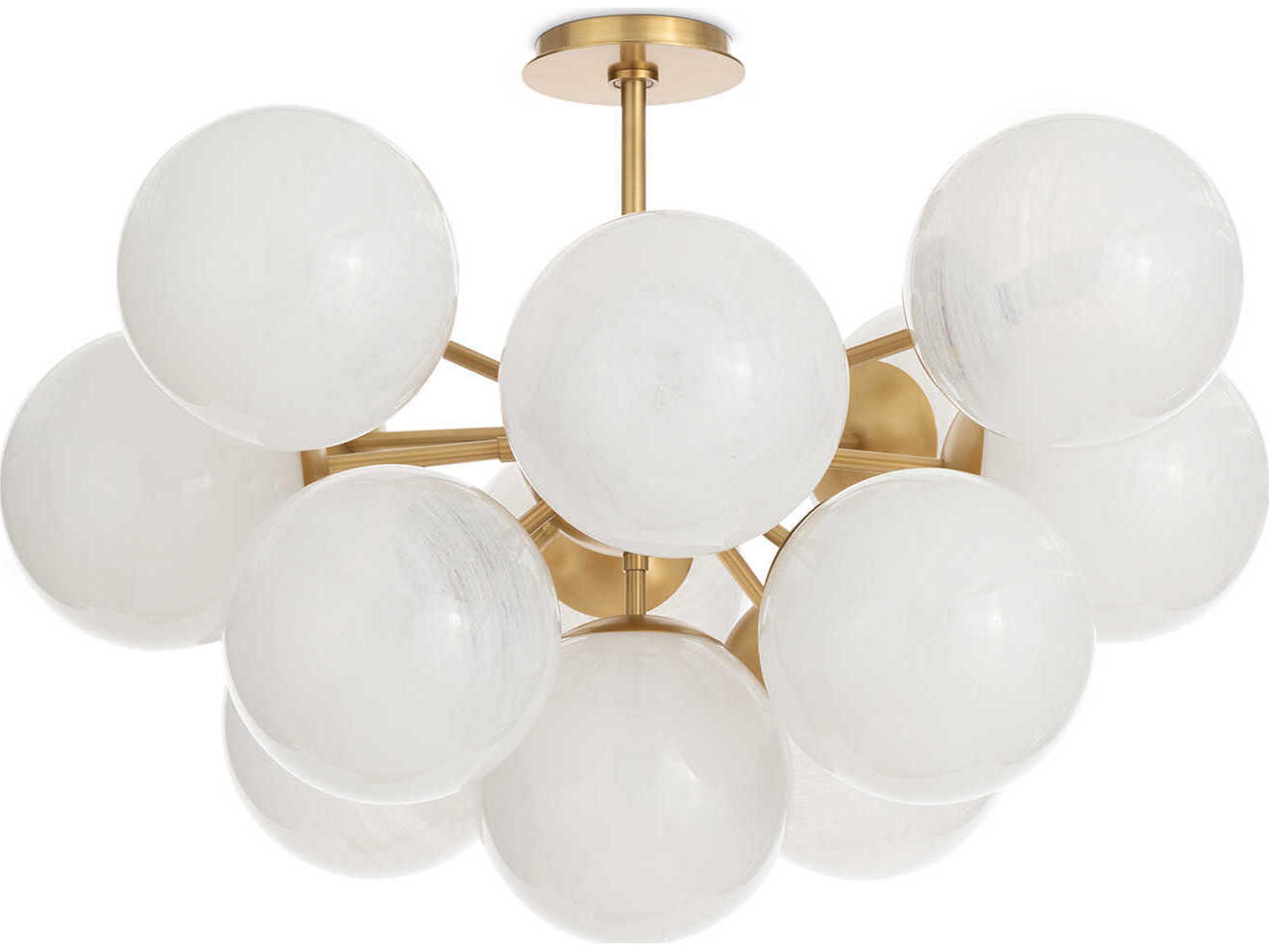 Regina Andrew Shine 13-Light Natural Brass Globe Semi Flush Mount
