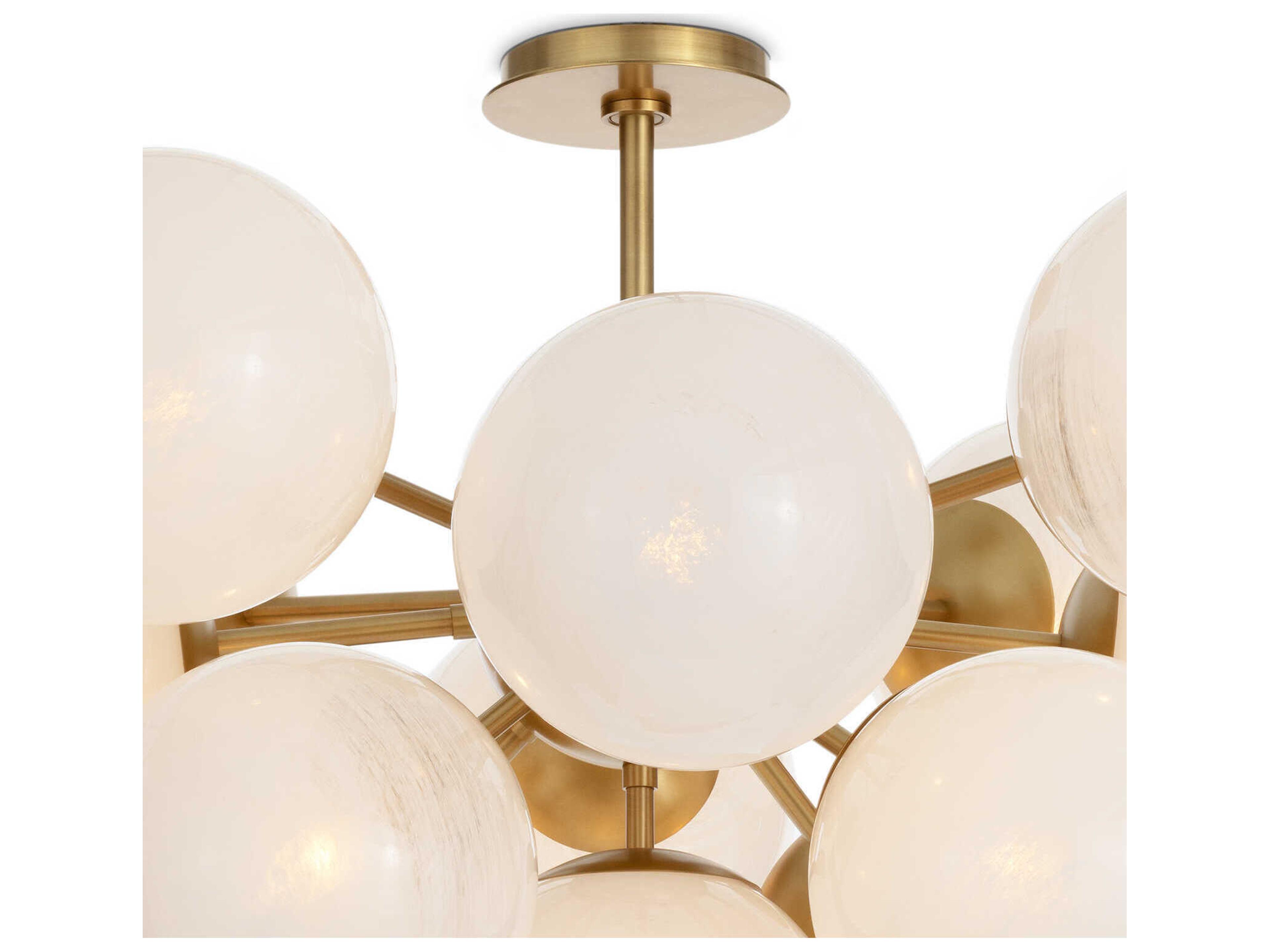 Regina Andrew Shine 13-Light Natural Brass Globe Semi Flush Mount