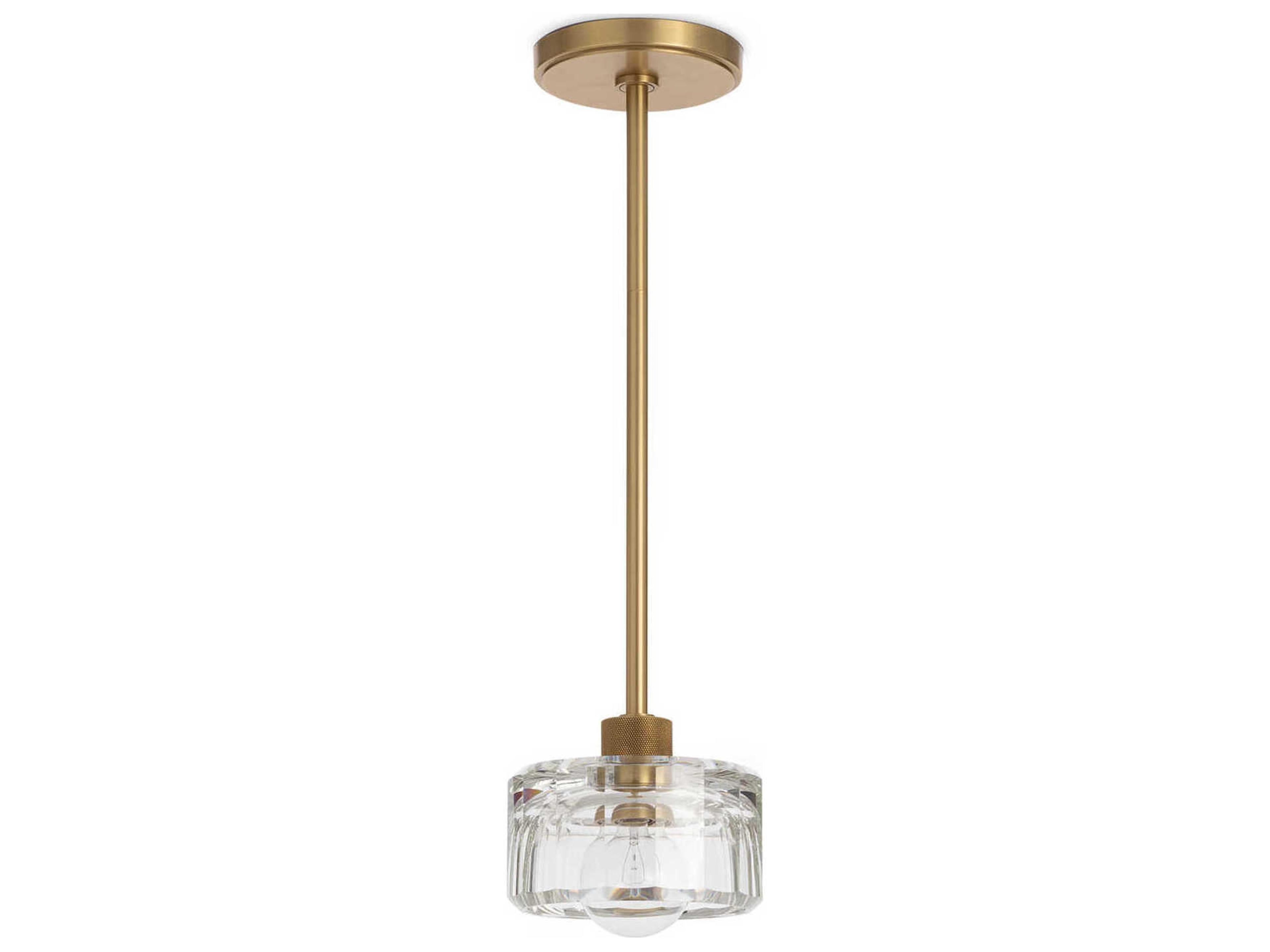 Regina Andrew Bijoux 1-Light Clear Brass Cylinder Mini Pendant