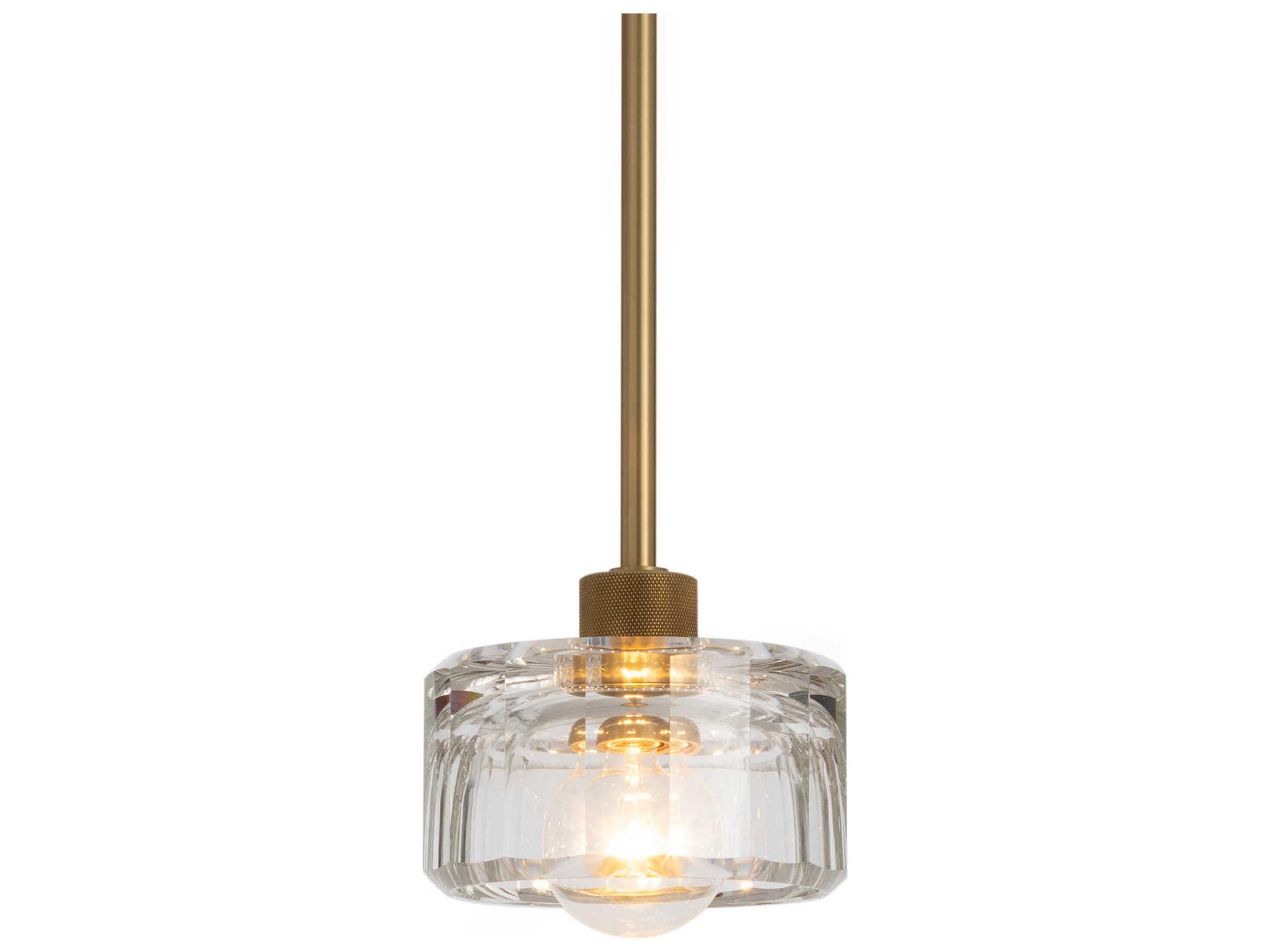 Regina Andrew Bijoux 1-Light Clear Brass Cylinder Mini Pendant