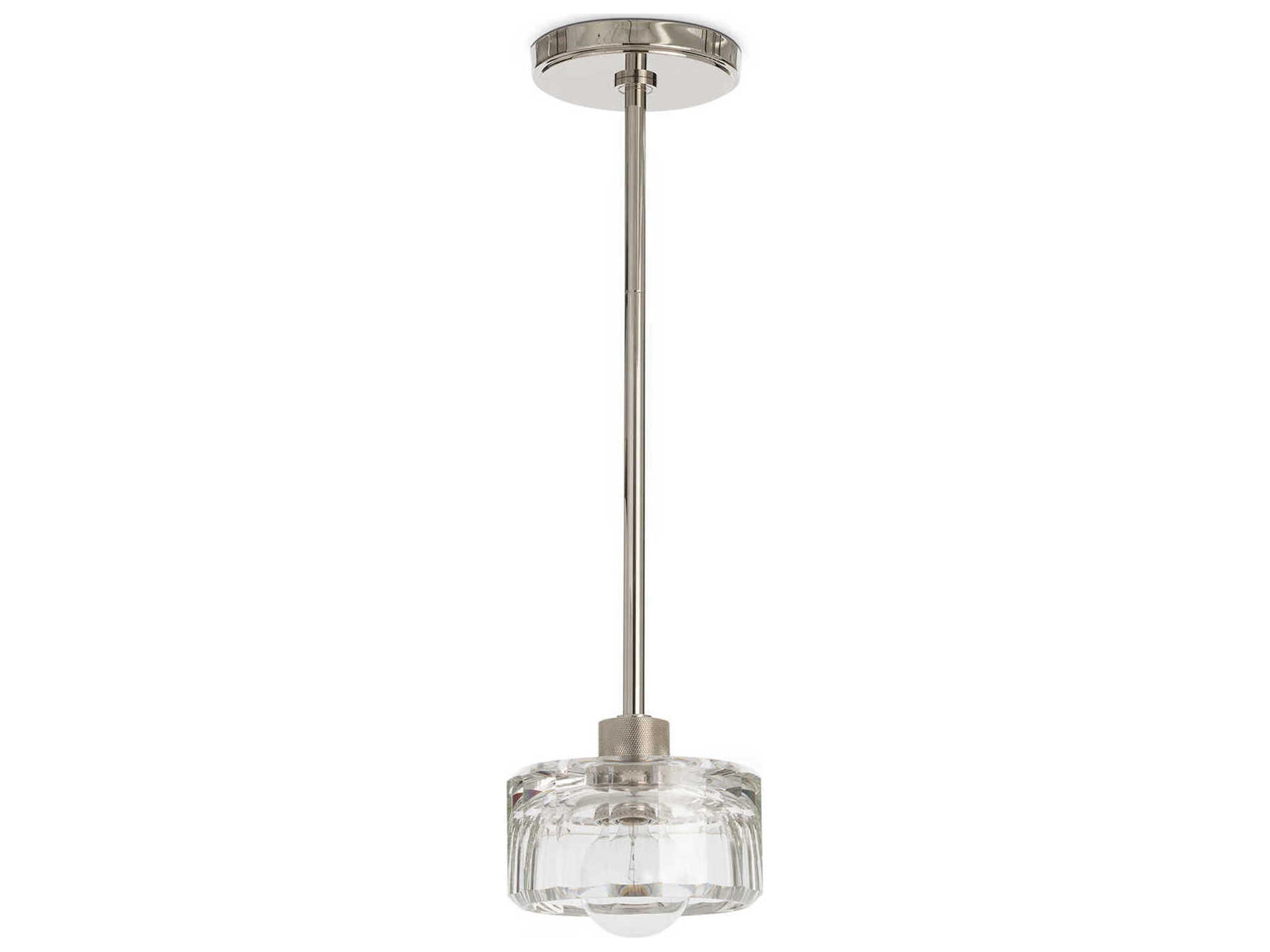 Regina Andrew Bijoux 1-Light Clear Nickel Cylinder Mini Pendant