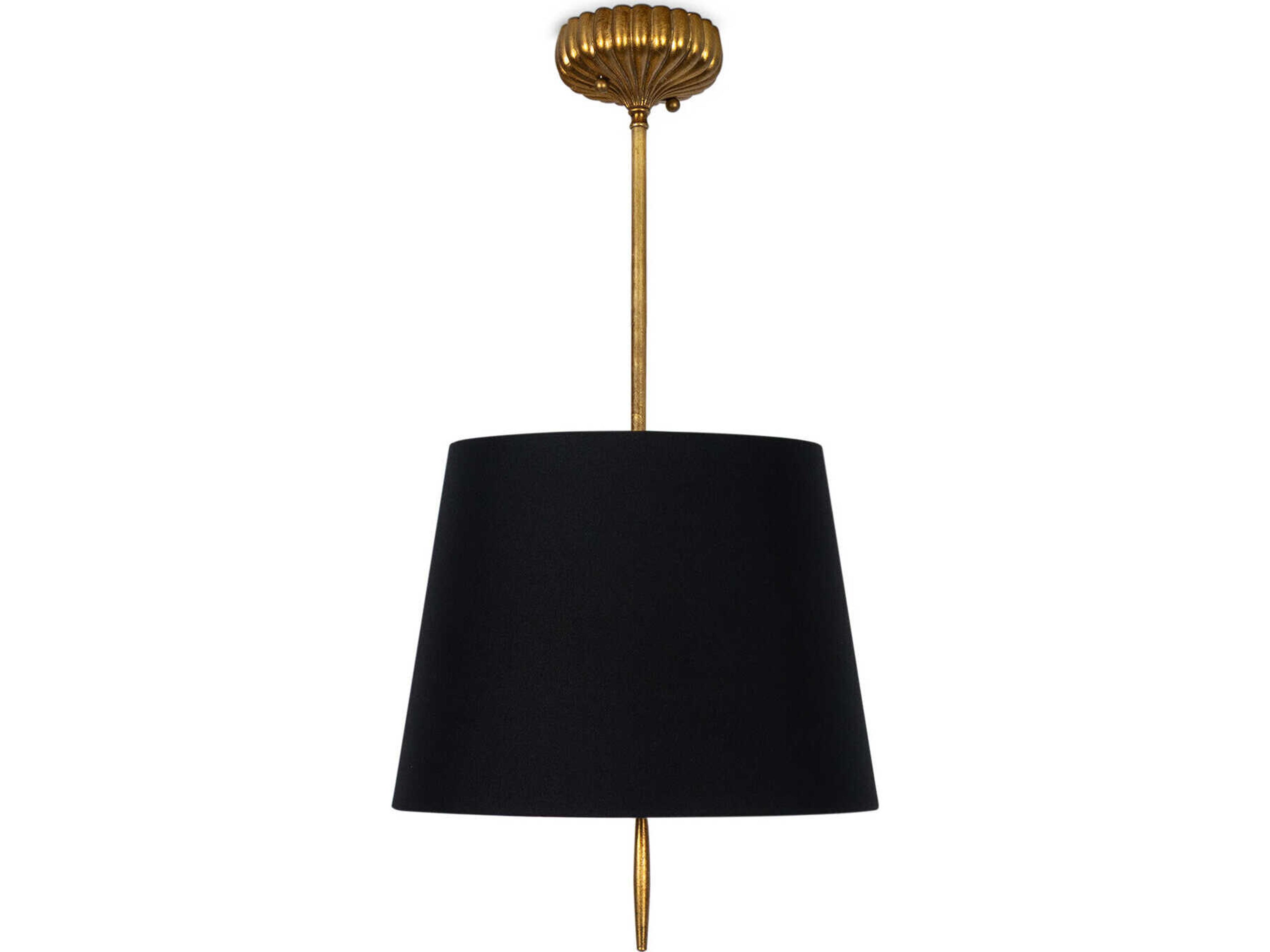 Clove 2-Light Antique Gold Leaf Black Pendant