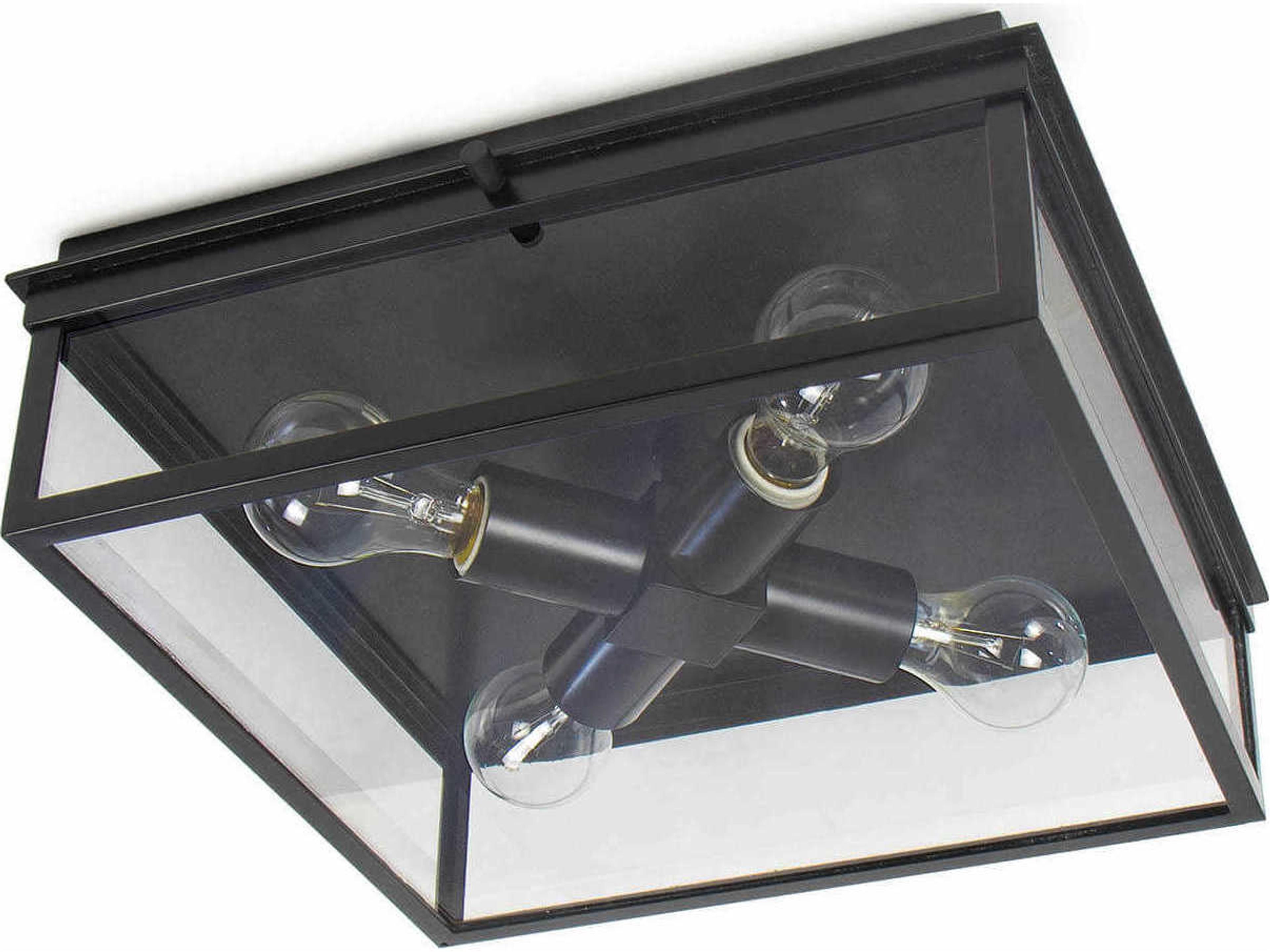 Regina Andrew Sydney 4-Light Black Glass Geometric Flush Mount