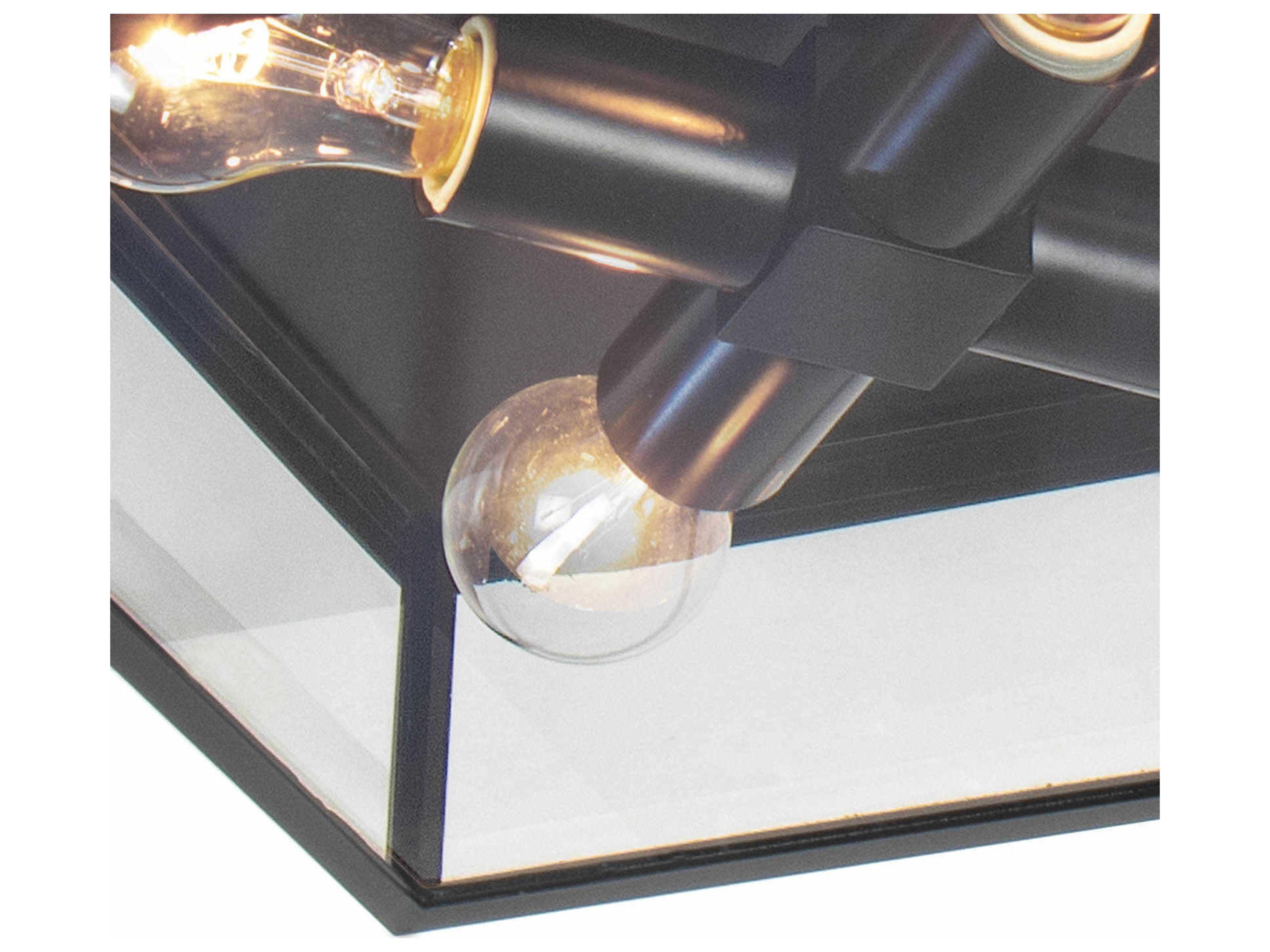 Regina Andrew Sydney 4-Light Black Glass Geometric Flush Mount