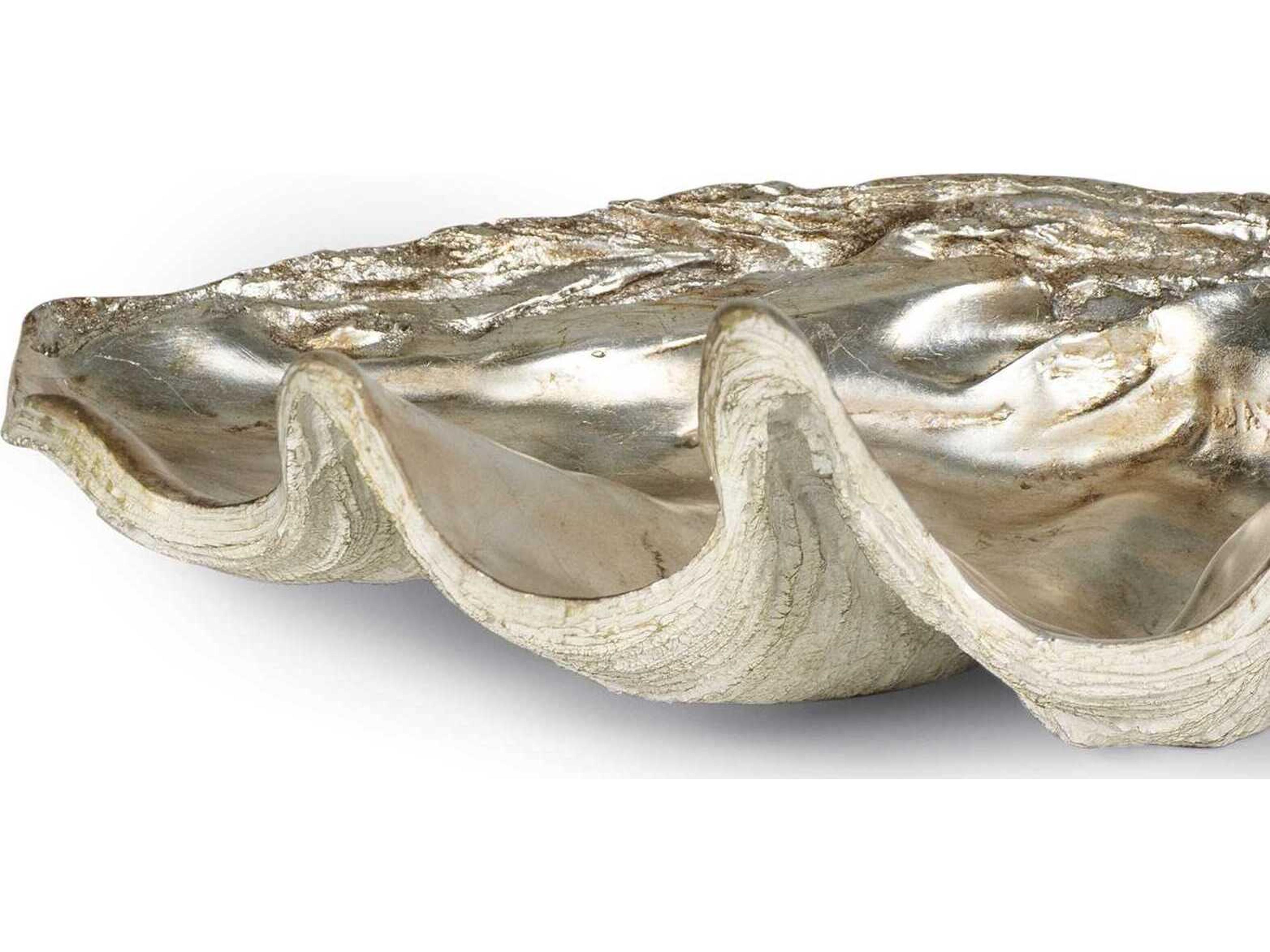 Regina Andrew Clam Ambered Silver Leaf Decorative Bowl