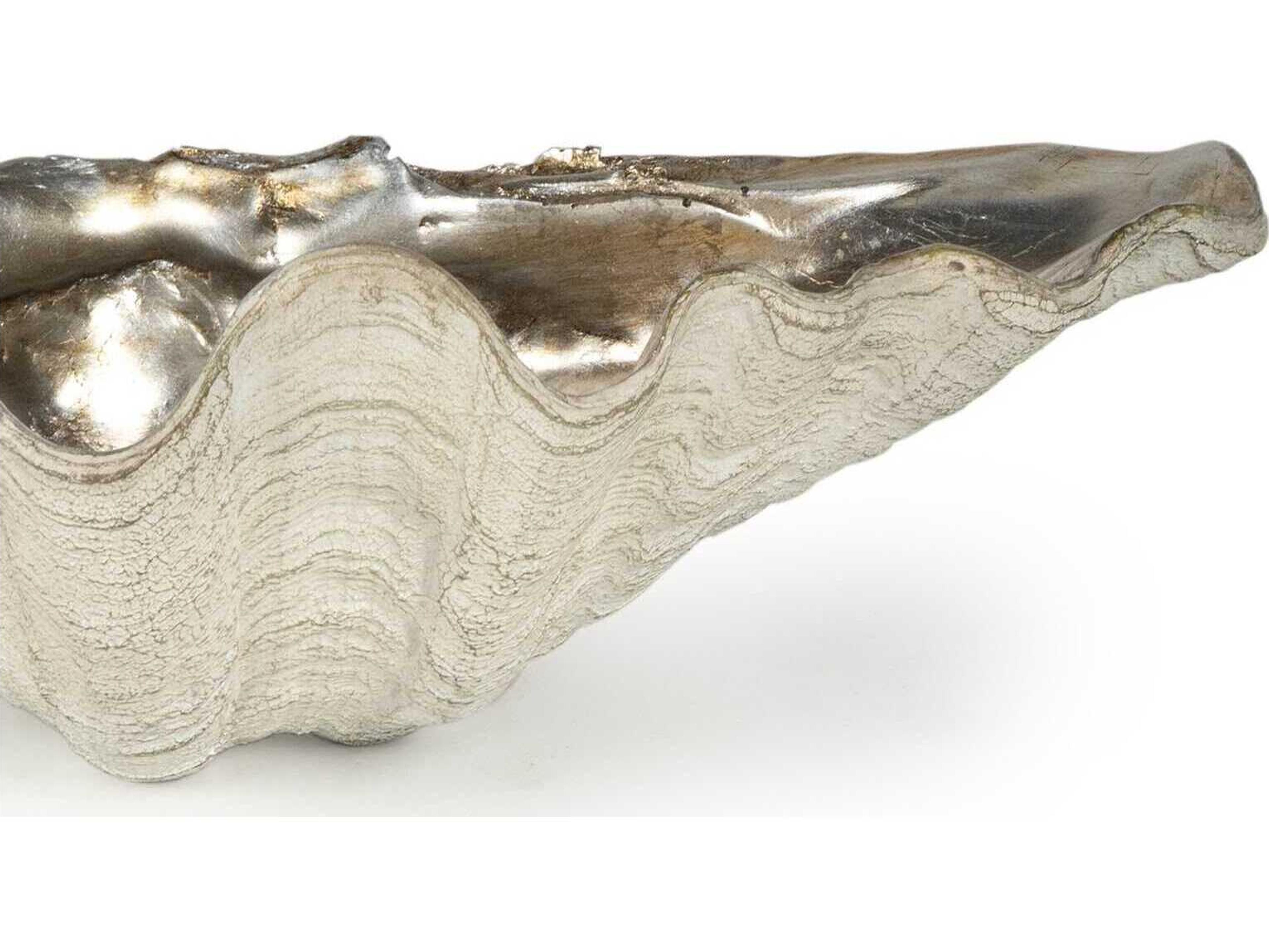 Regina Andrew Clam Ambered Silver Leaf Decorative Bowl