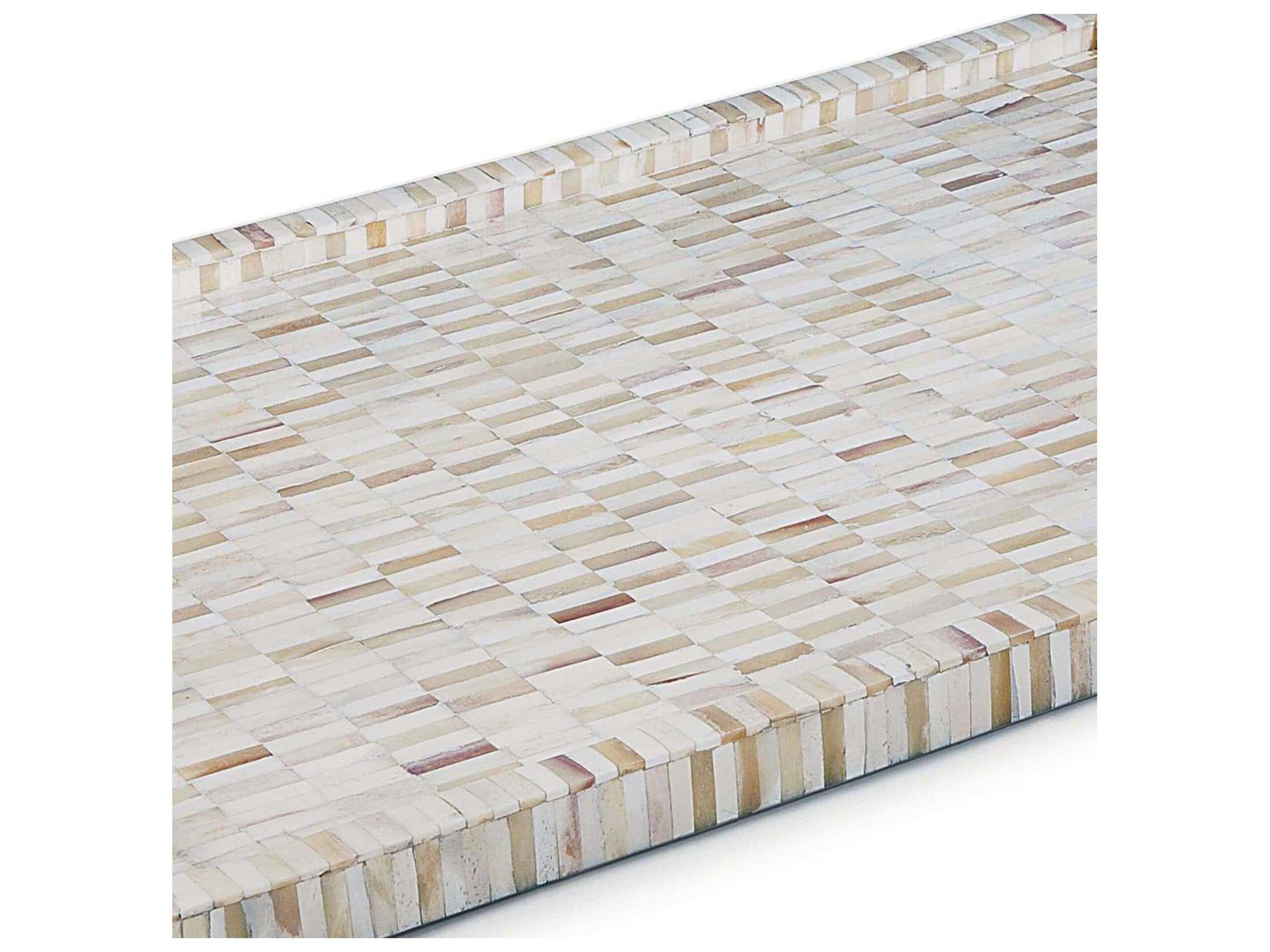 Regina Andrew White Natural Bone & Brass Tray