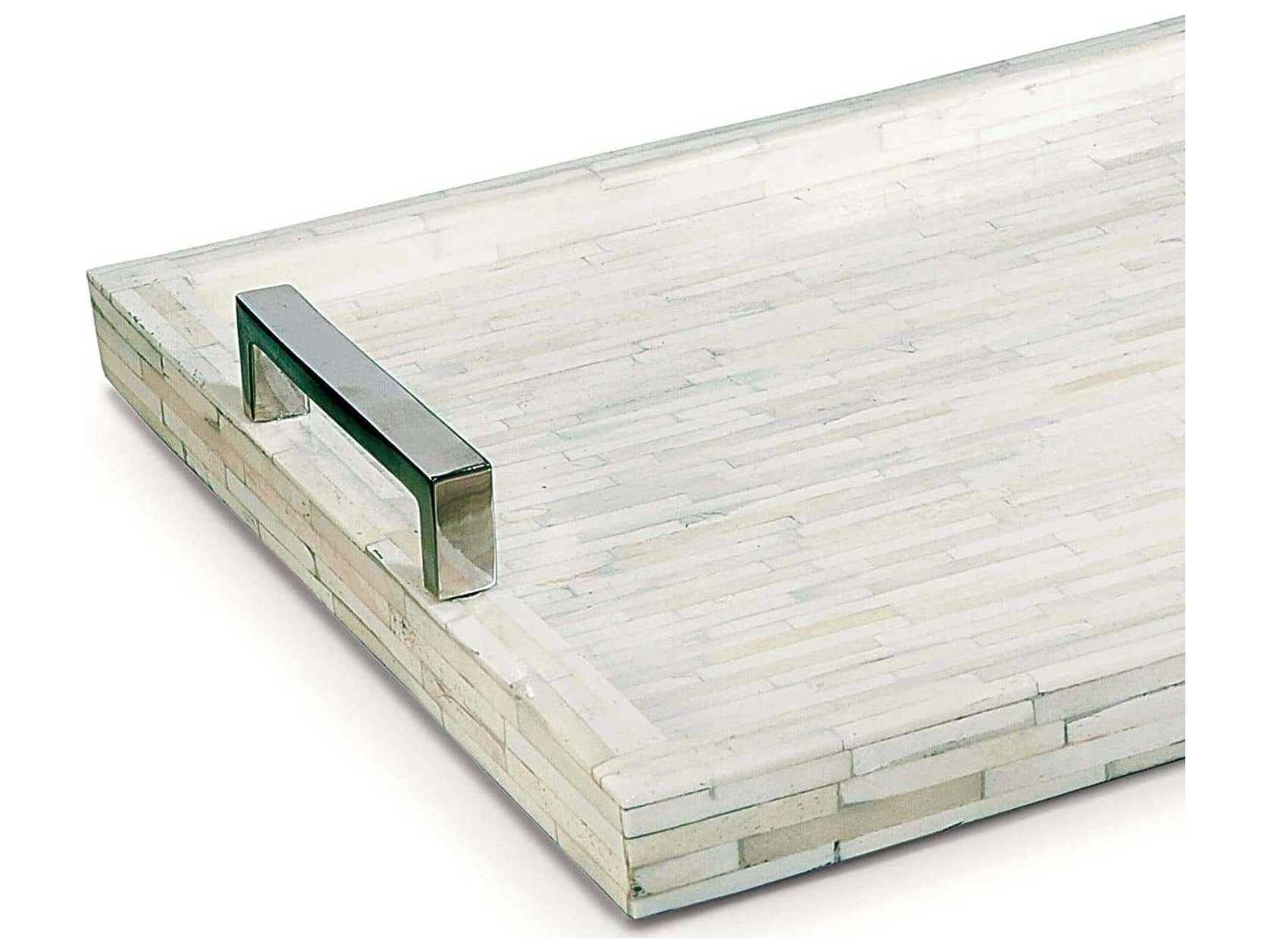 Regina Andrew White Bone and Nickel Serving Tray