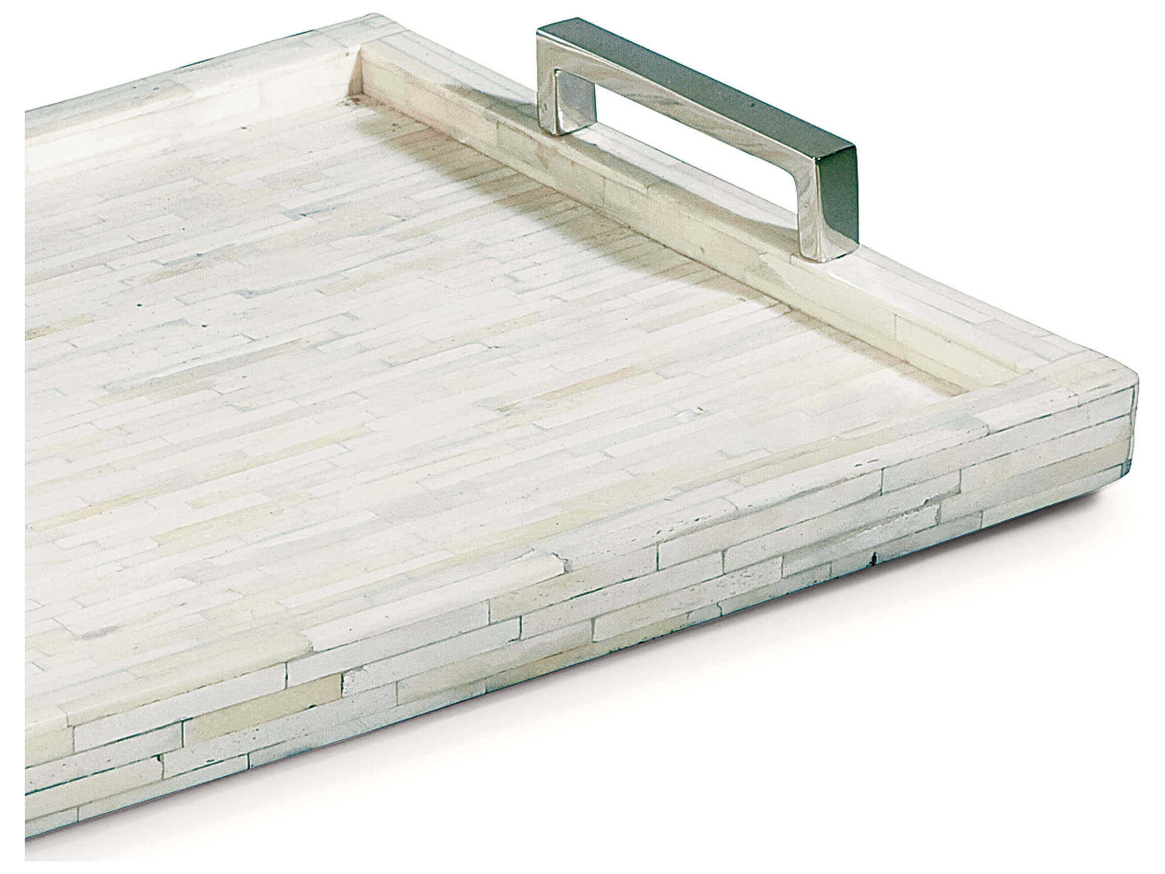 Regina Andrew White Bone and Nickel Serving Tray