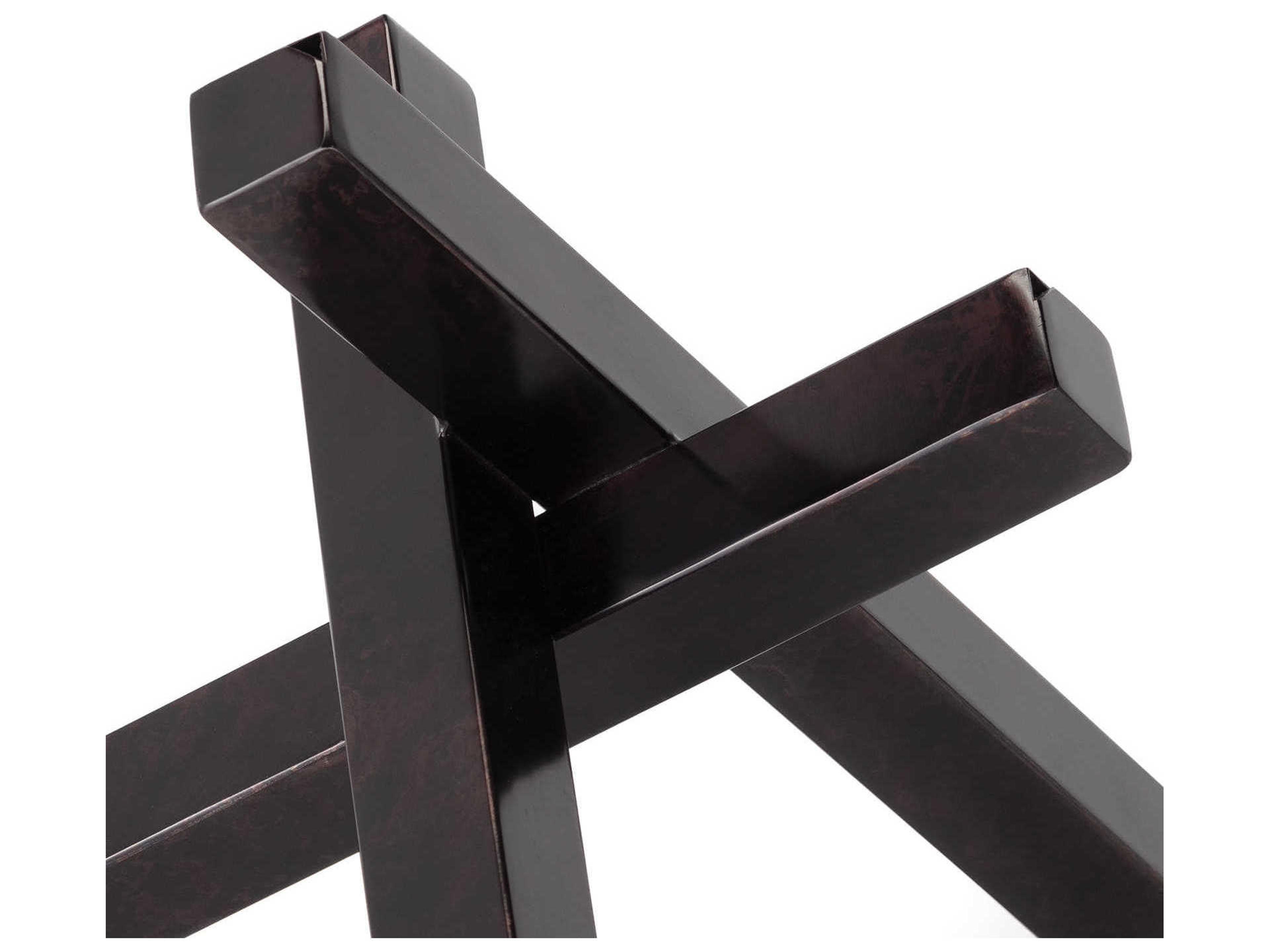 Regina Andrew Blackened Zinc Intersecting Sculpture