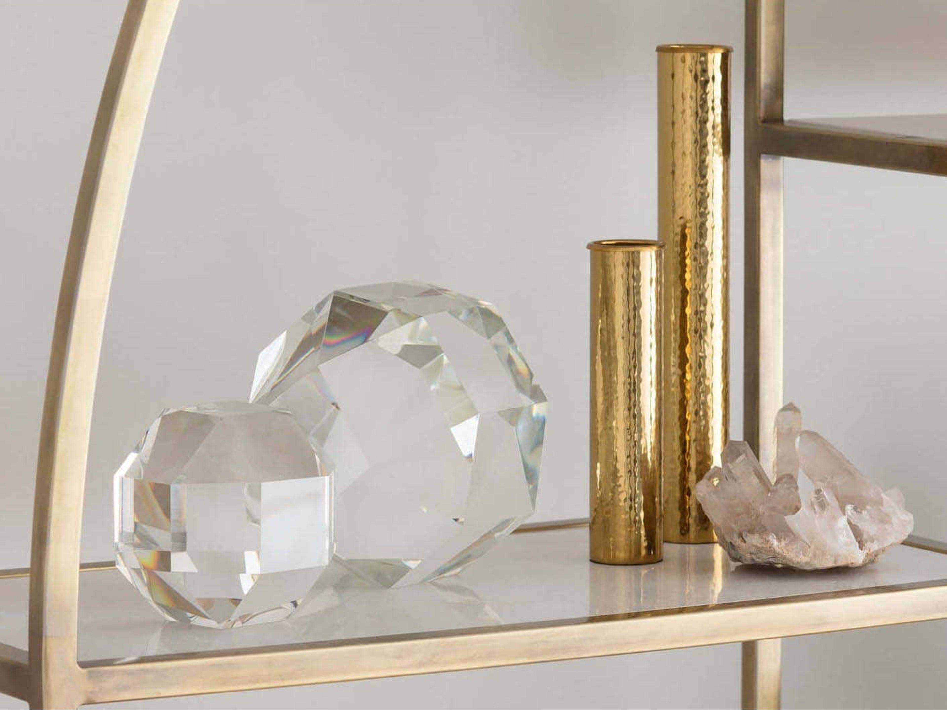 Regina Andrew Polished Brass Hammered Bud Vase Set