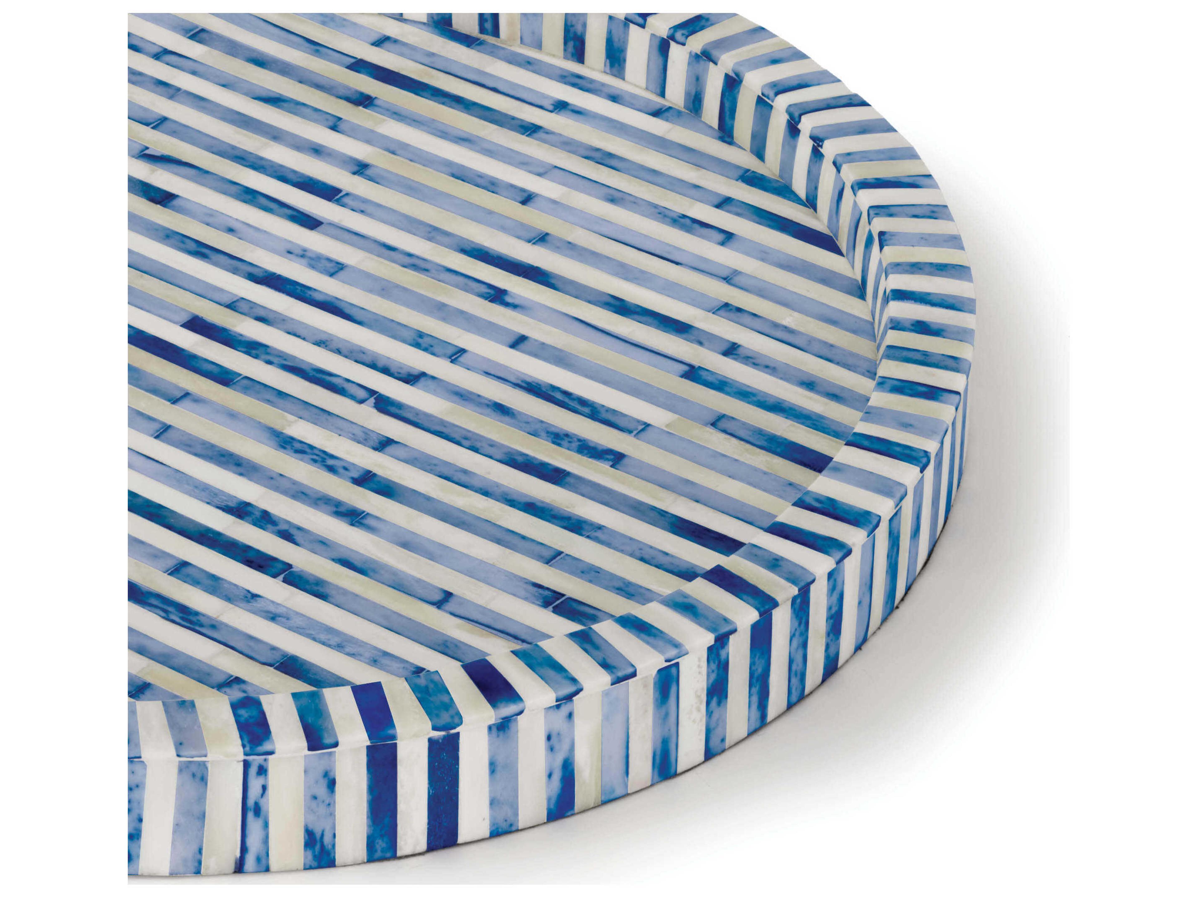 Regina Andrew Bone and Indigo Round Serving Tray