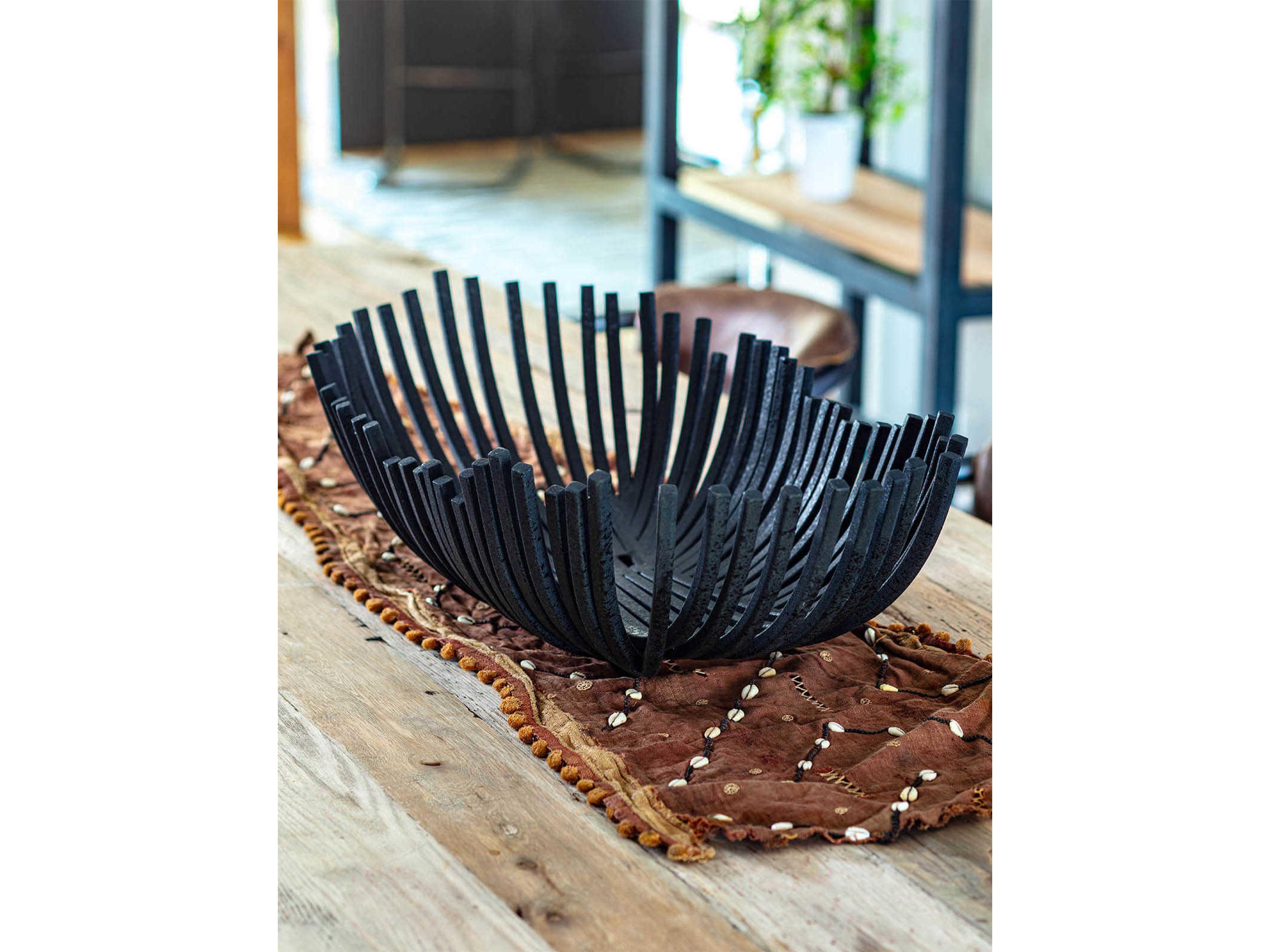 Regina Andrew Blackened Iron Webbed Bowl Oblong