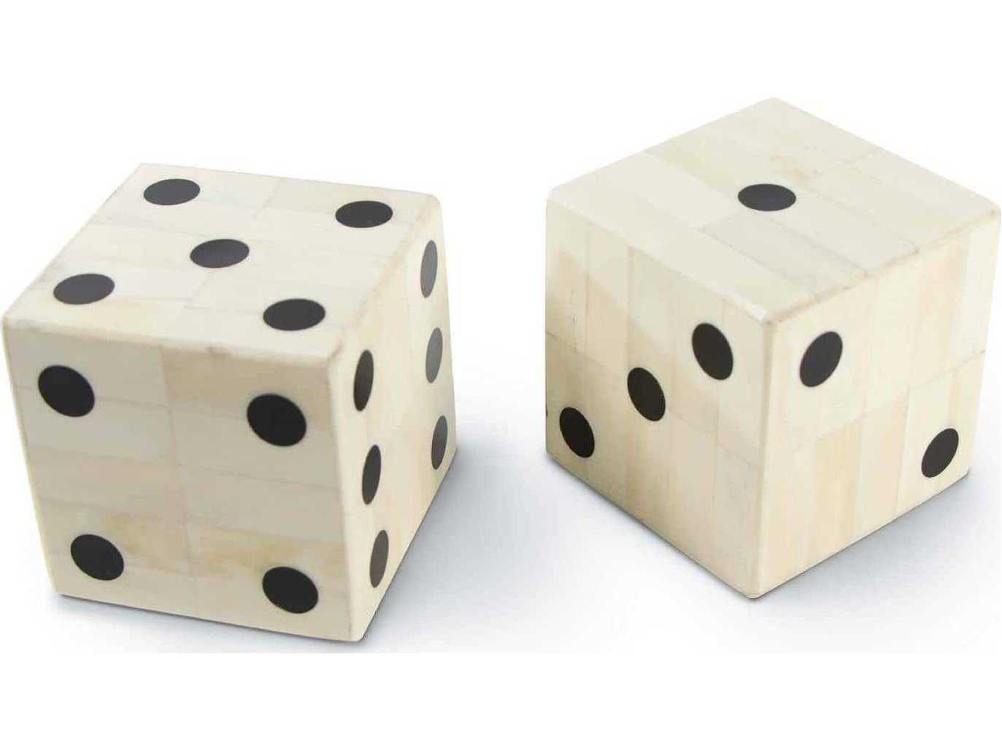 Oversized Bone Gaming Dice Decorative Set