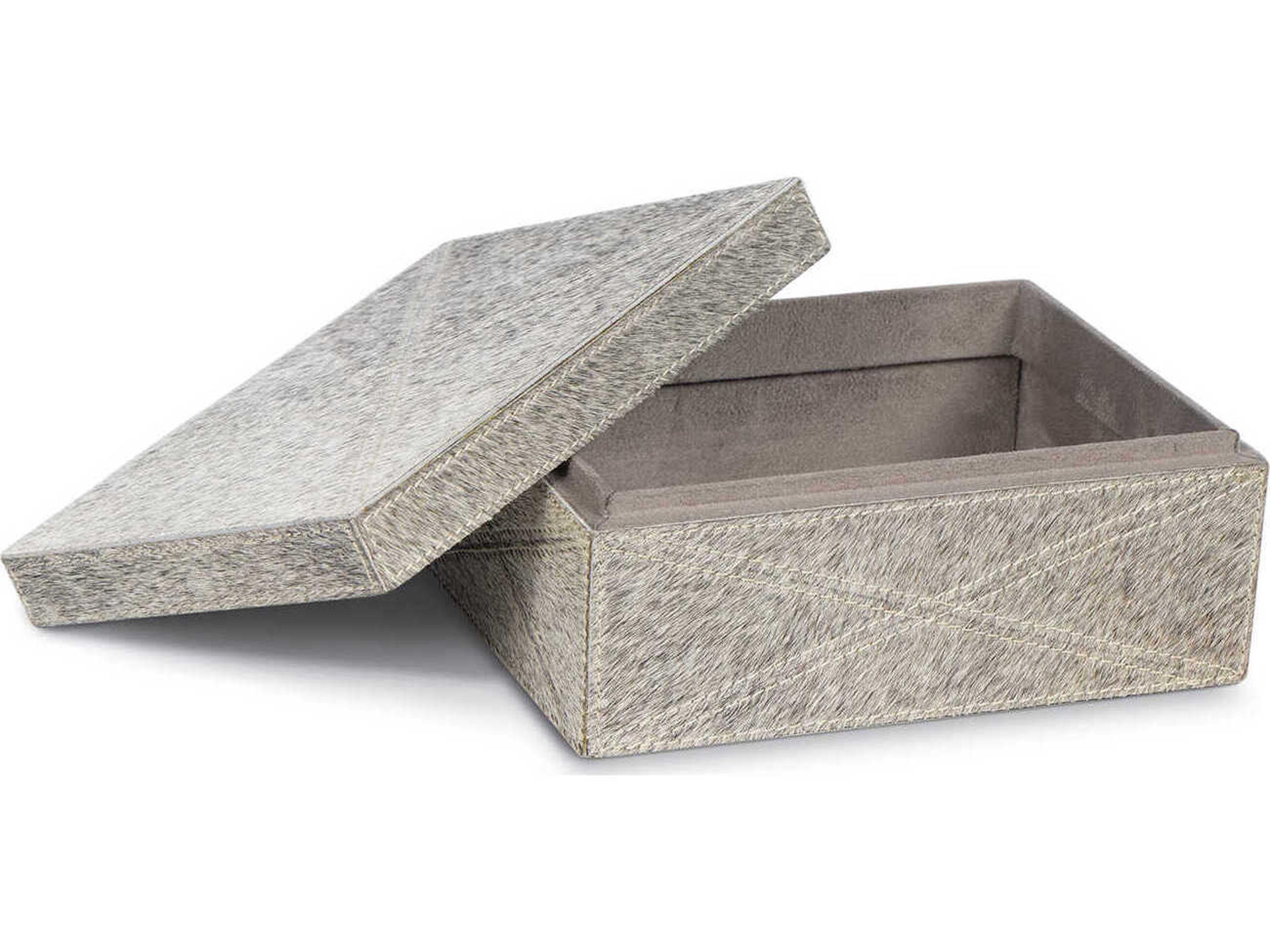 Regina Andrew Andres Grey Hair on Hide Boxes Set of 2