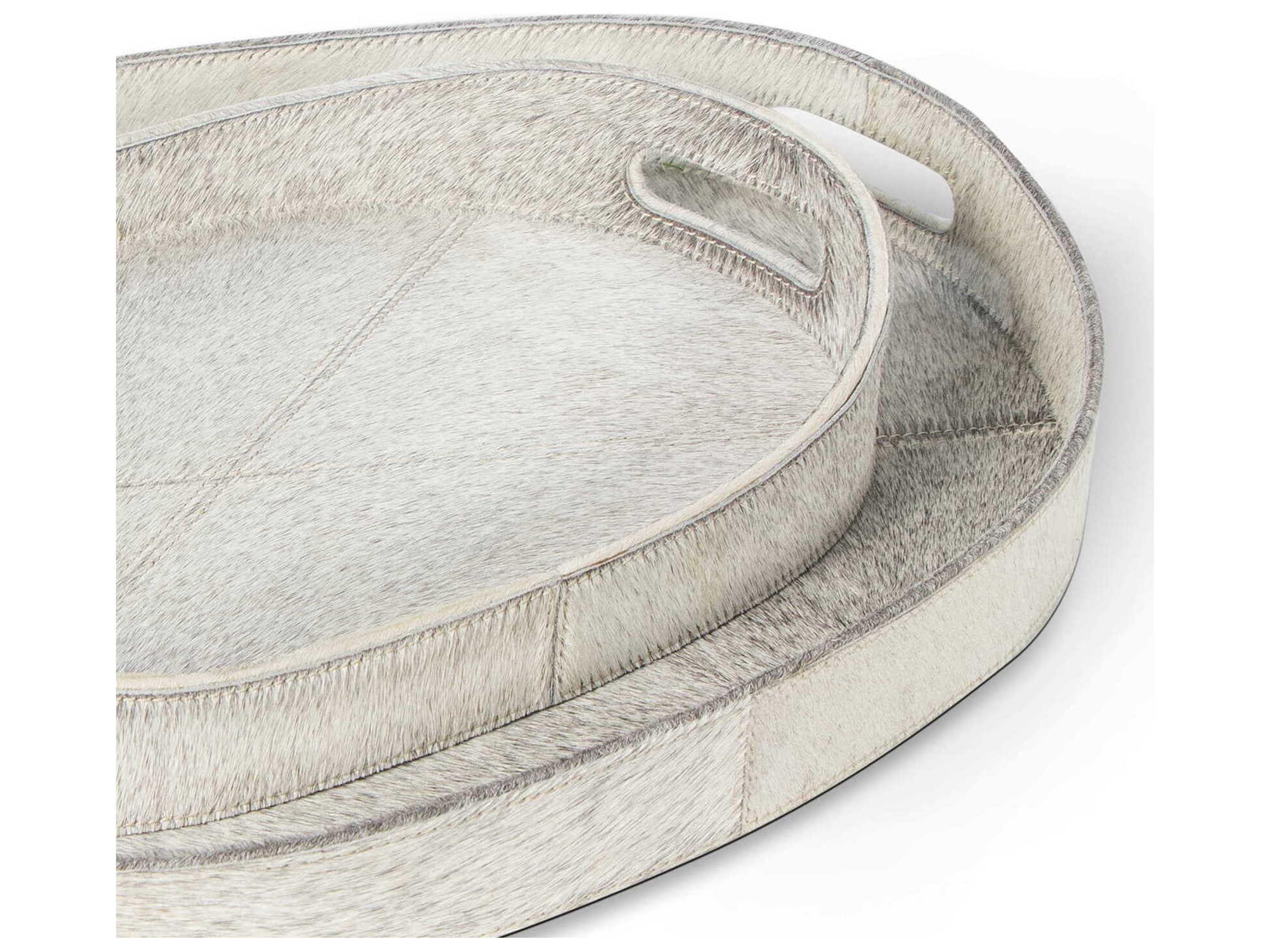 Regina Andrew Andres Grey Andres Hair on Hide Trays Set of 2