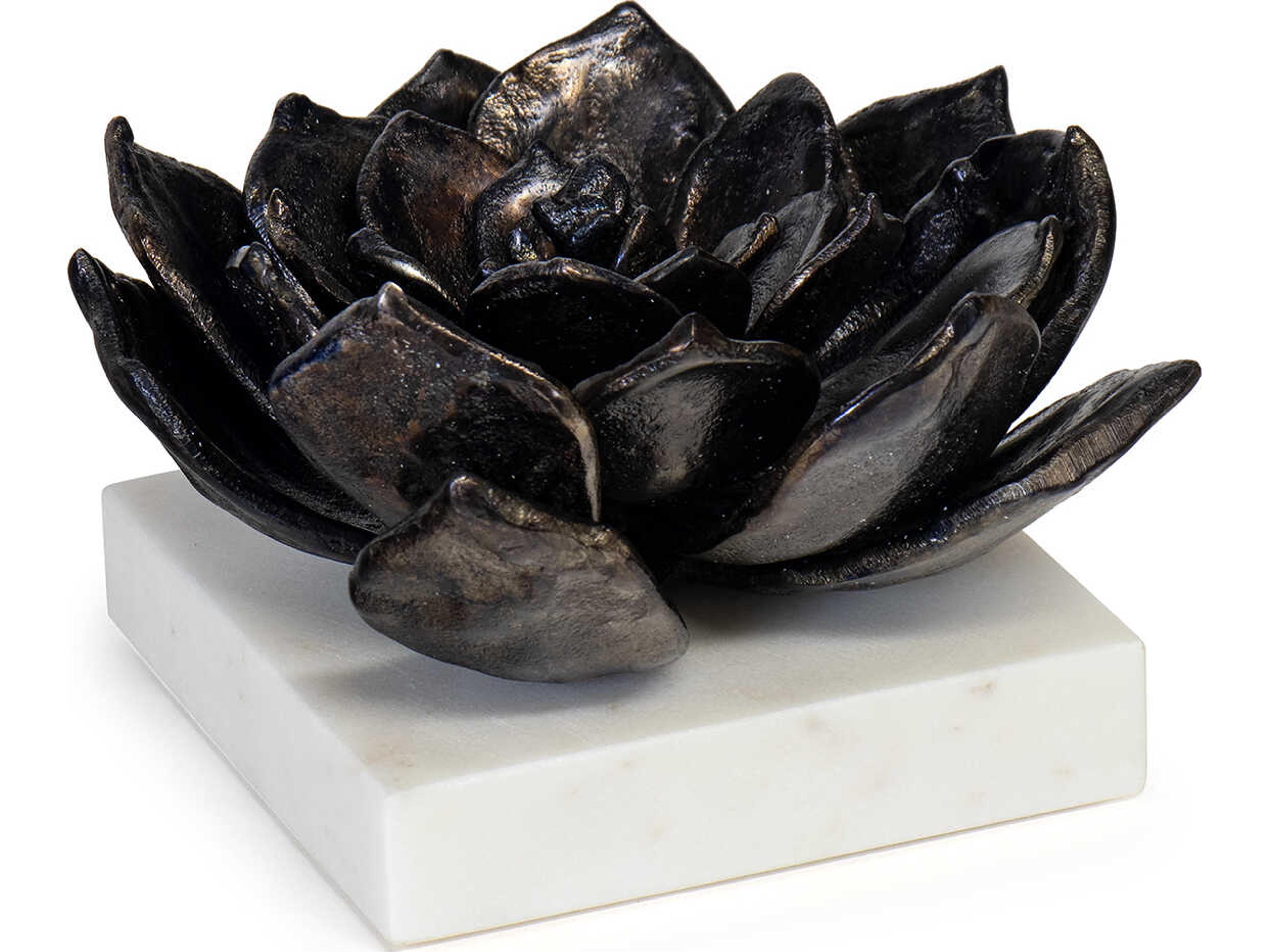 Succulent Blacken Zinc Sculpture