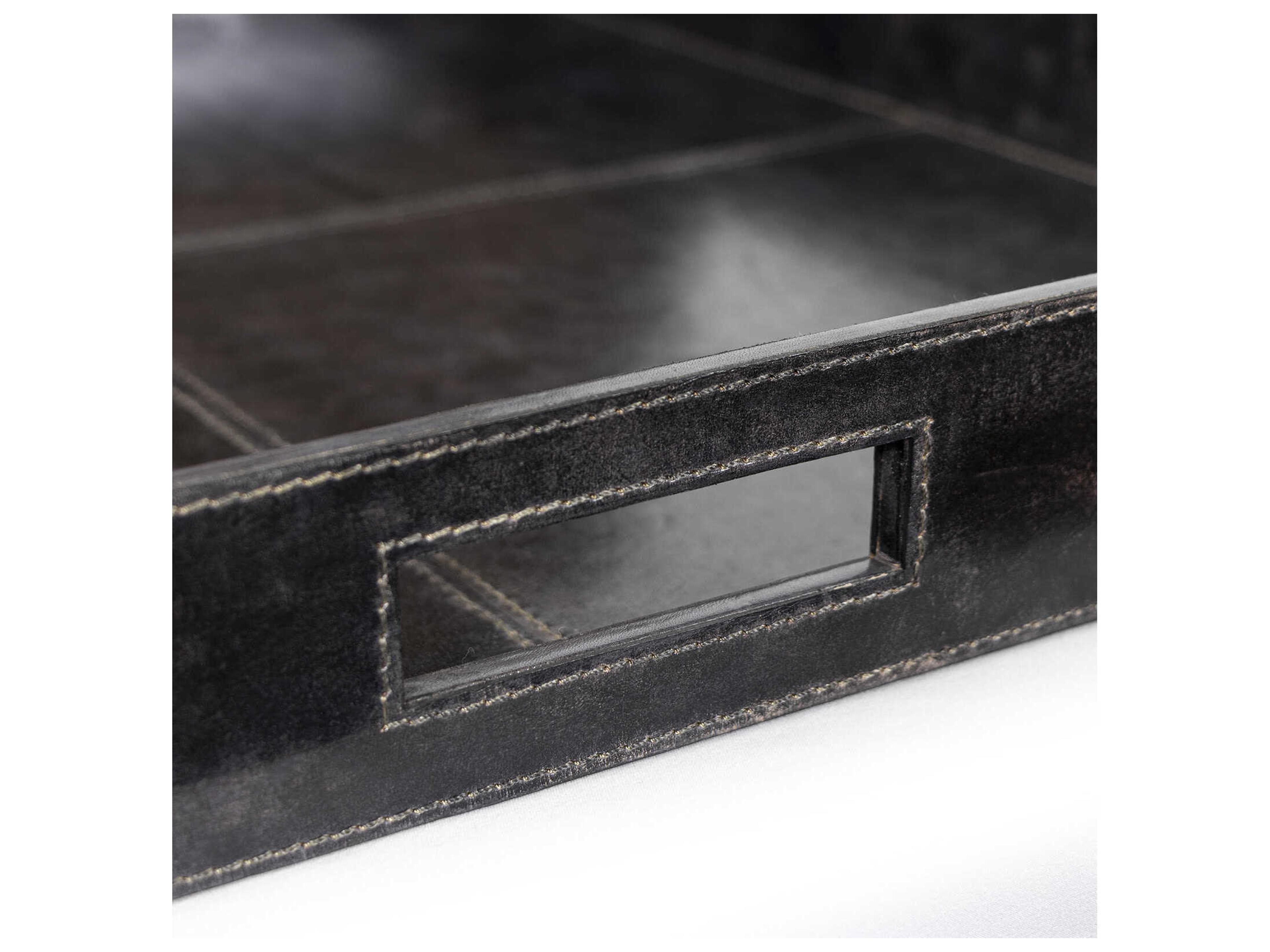 Regina Andrew Derby Black Leather Tray