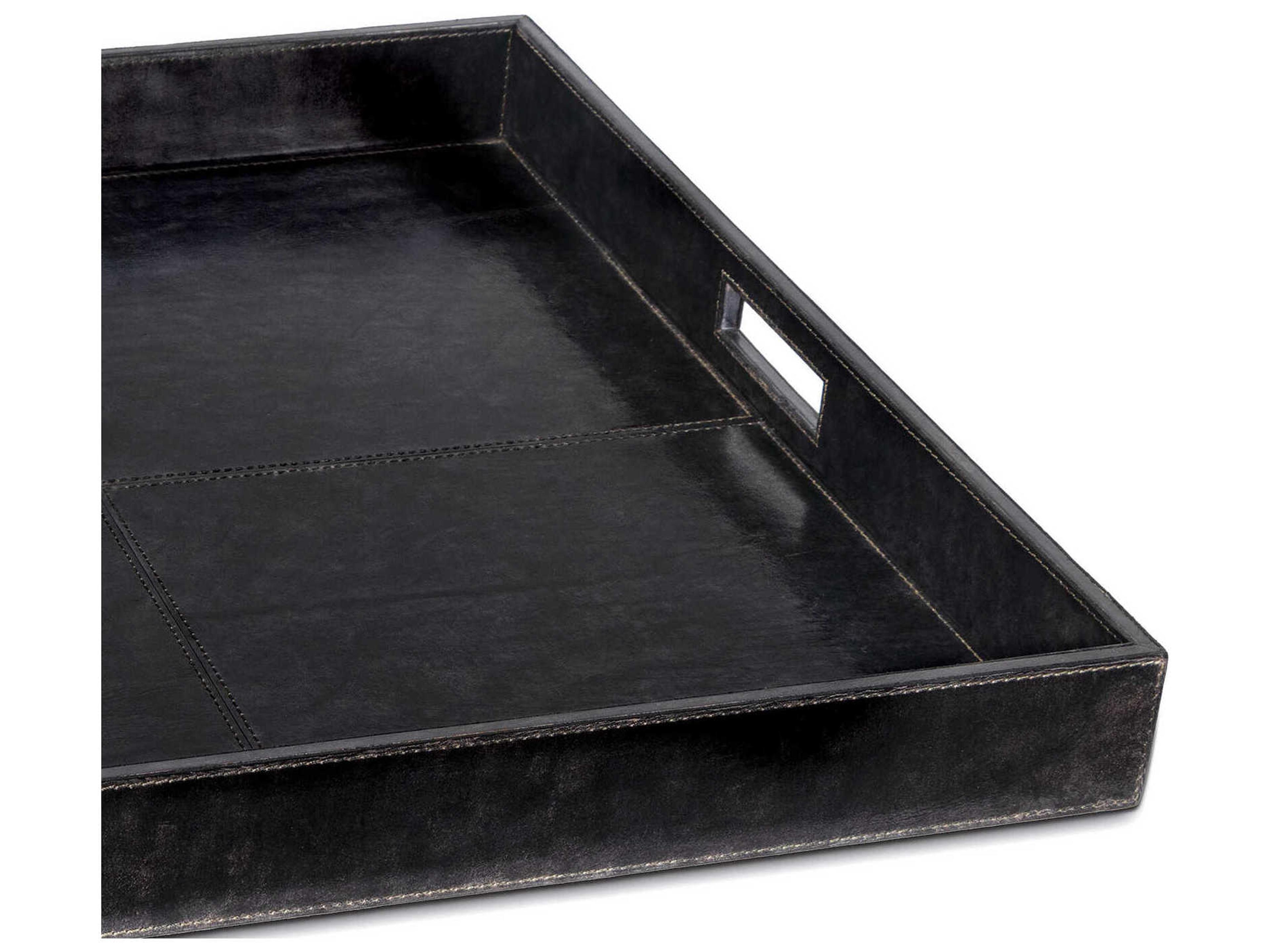 Regina Andrew Derby Black Leather Tray