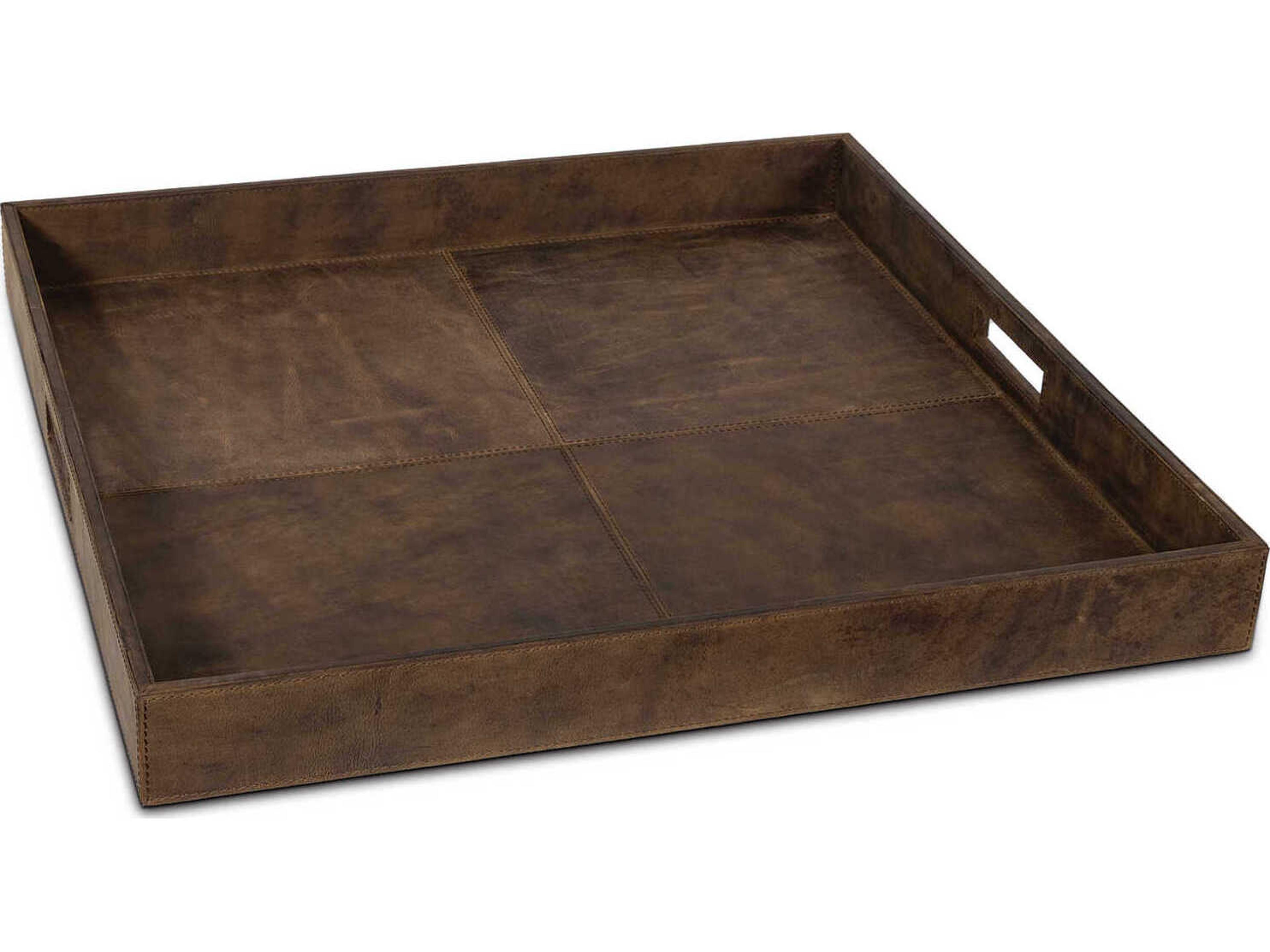 Derby Brown Leather Tray
