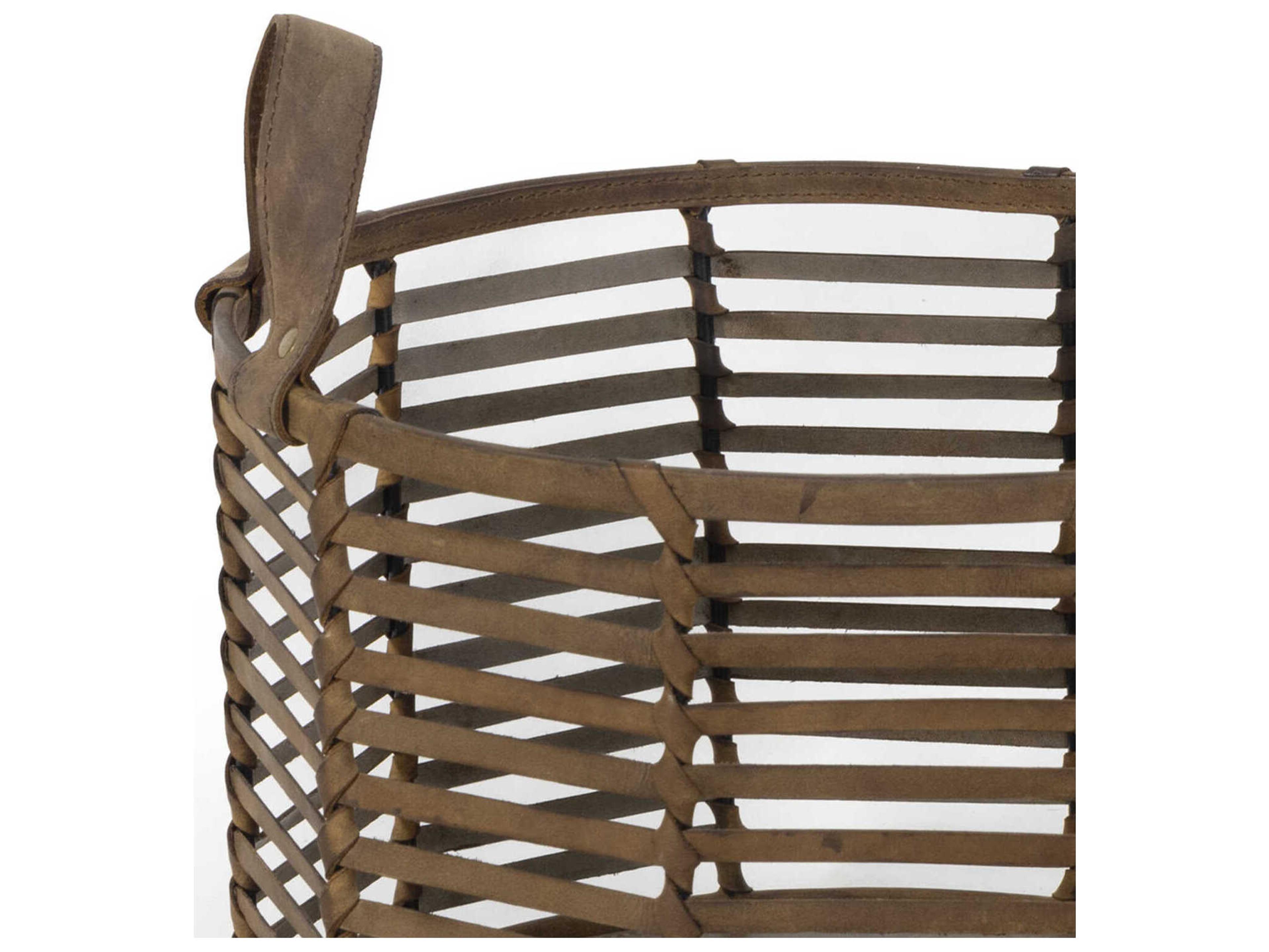 Regina Andrew Finn Brown Leather 15" Basket