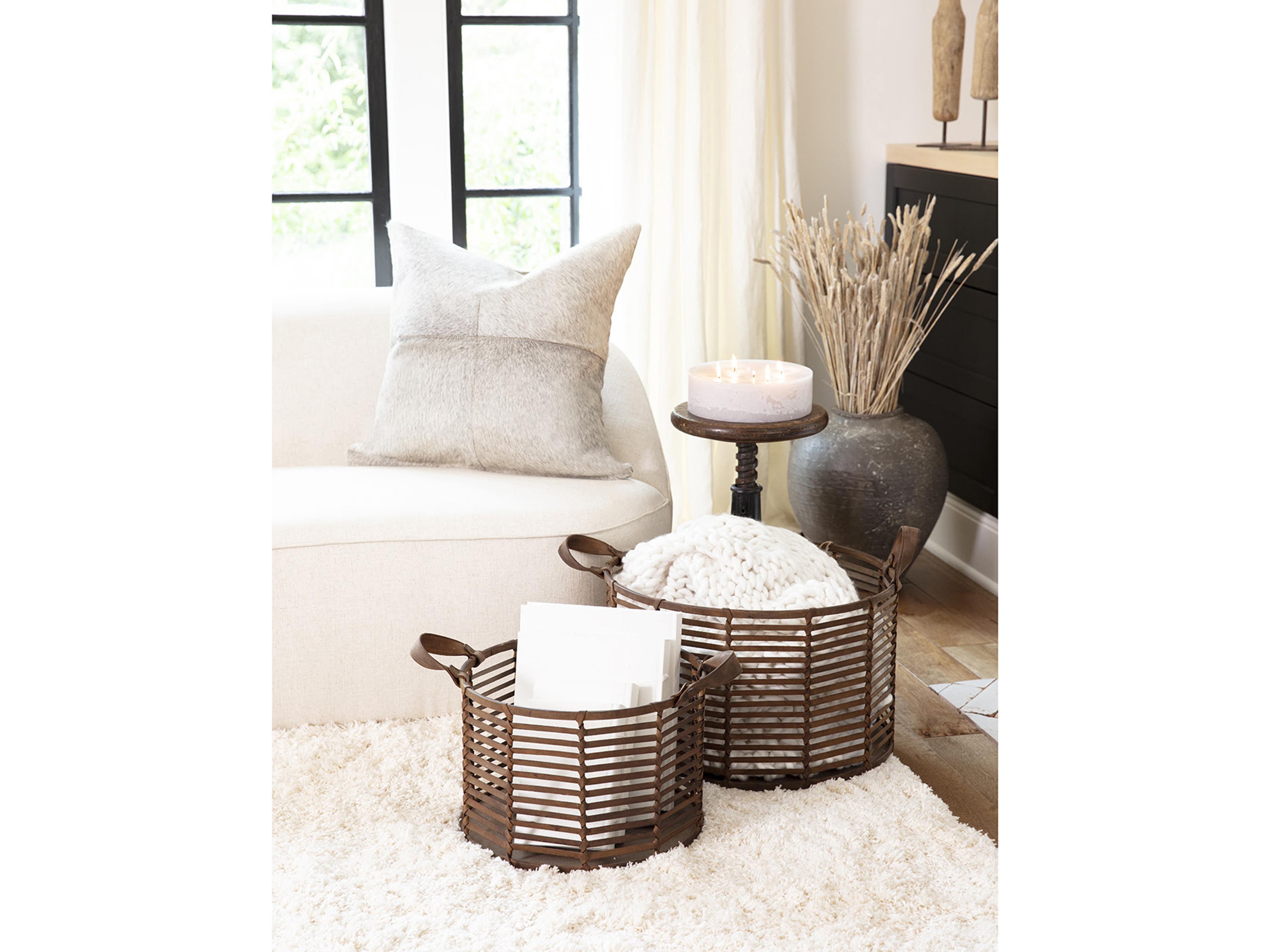 Regina Andrew Finn Brown Leather 15" Basket