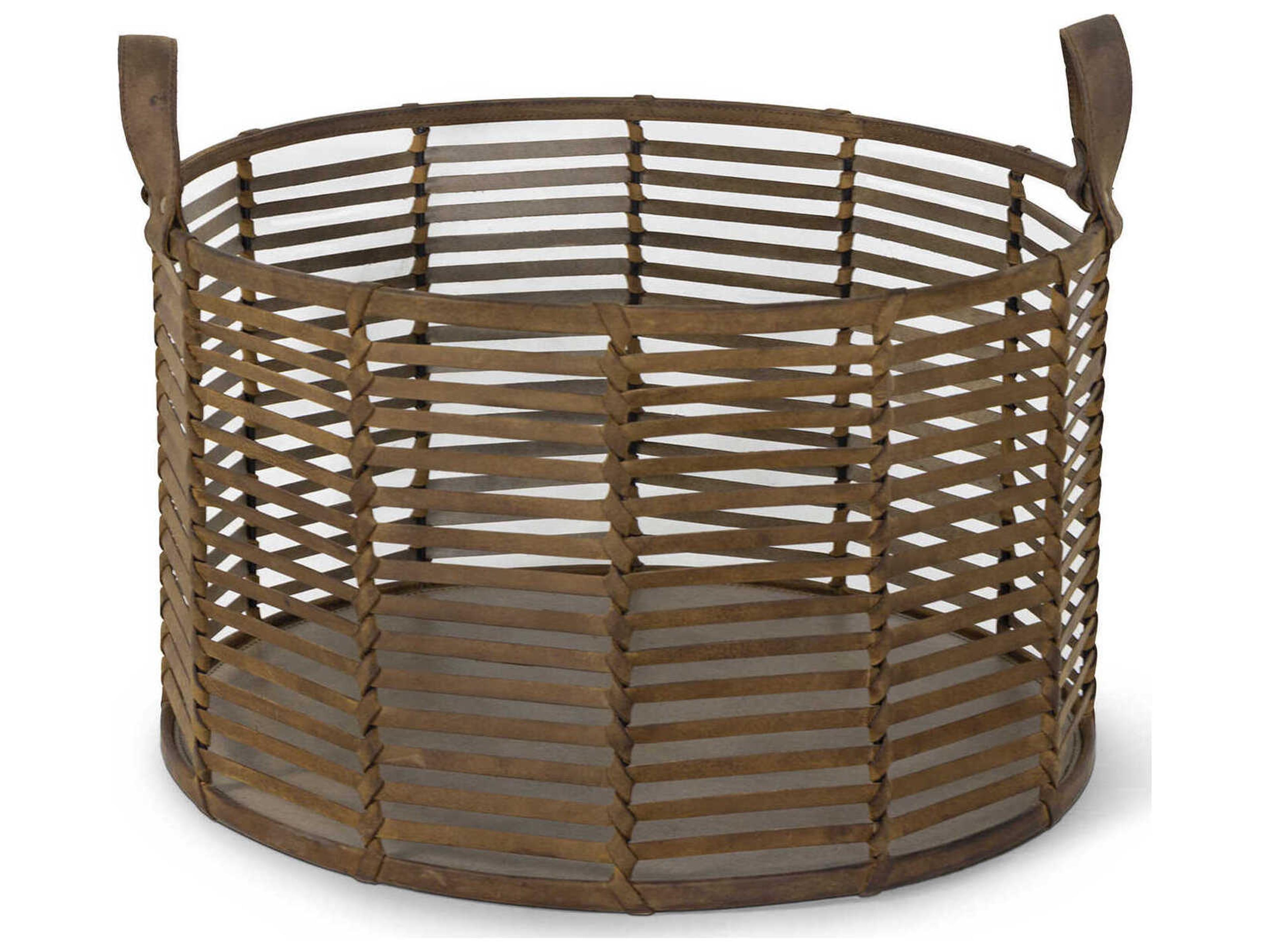Finn Leather Basket Hand-Woven Decorative