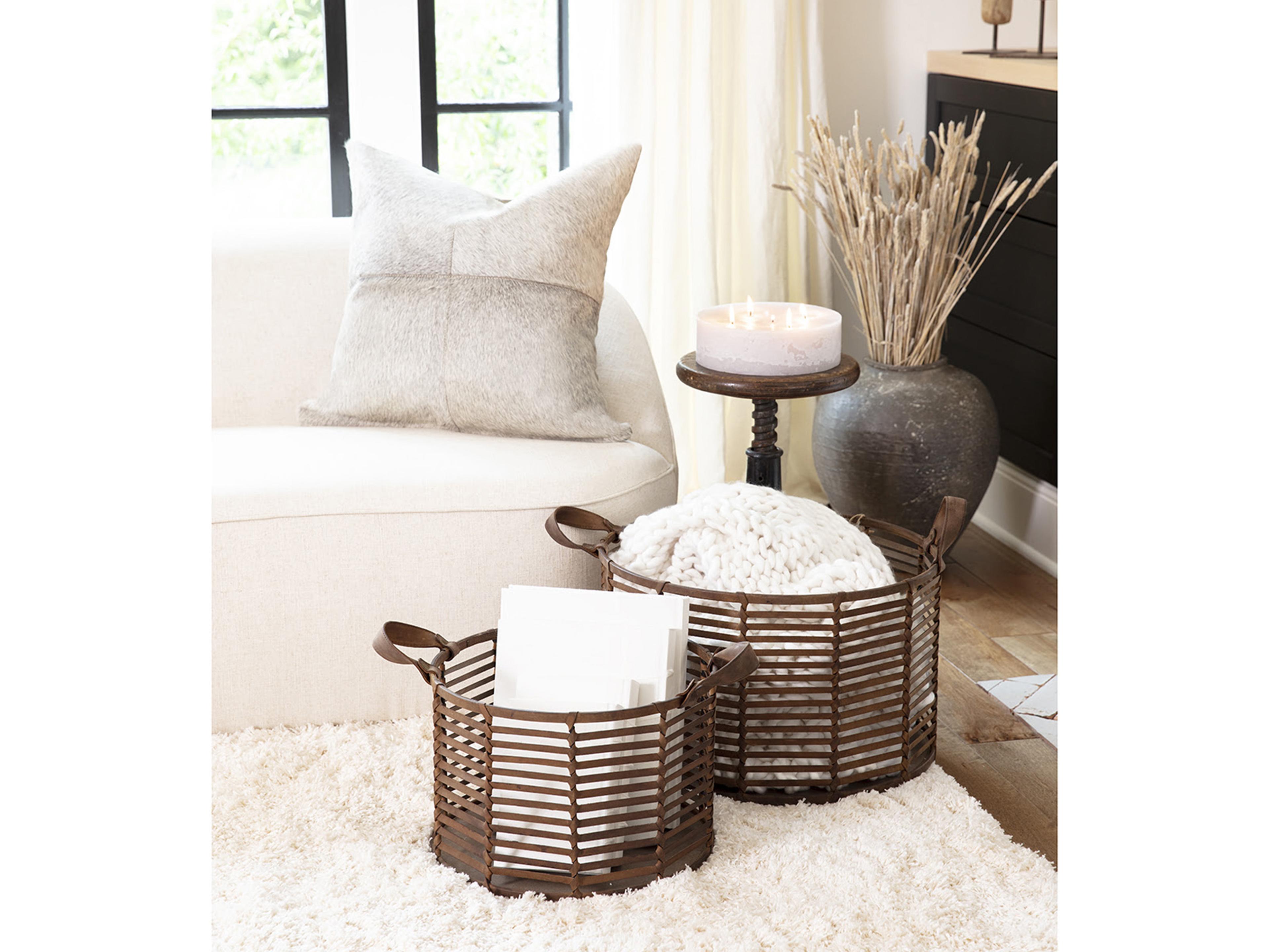 Regina Andrew Finn Brown Leather 20" Basket