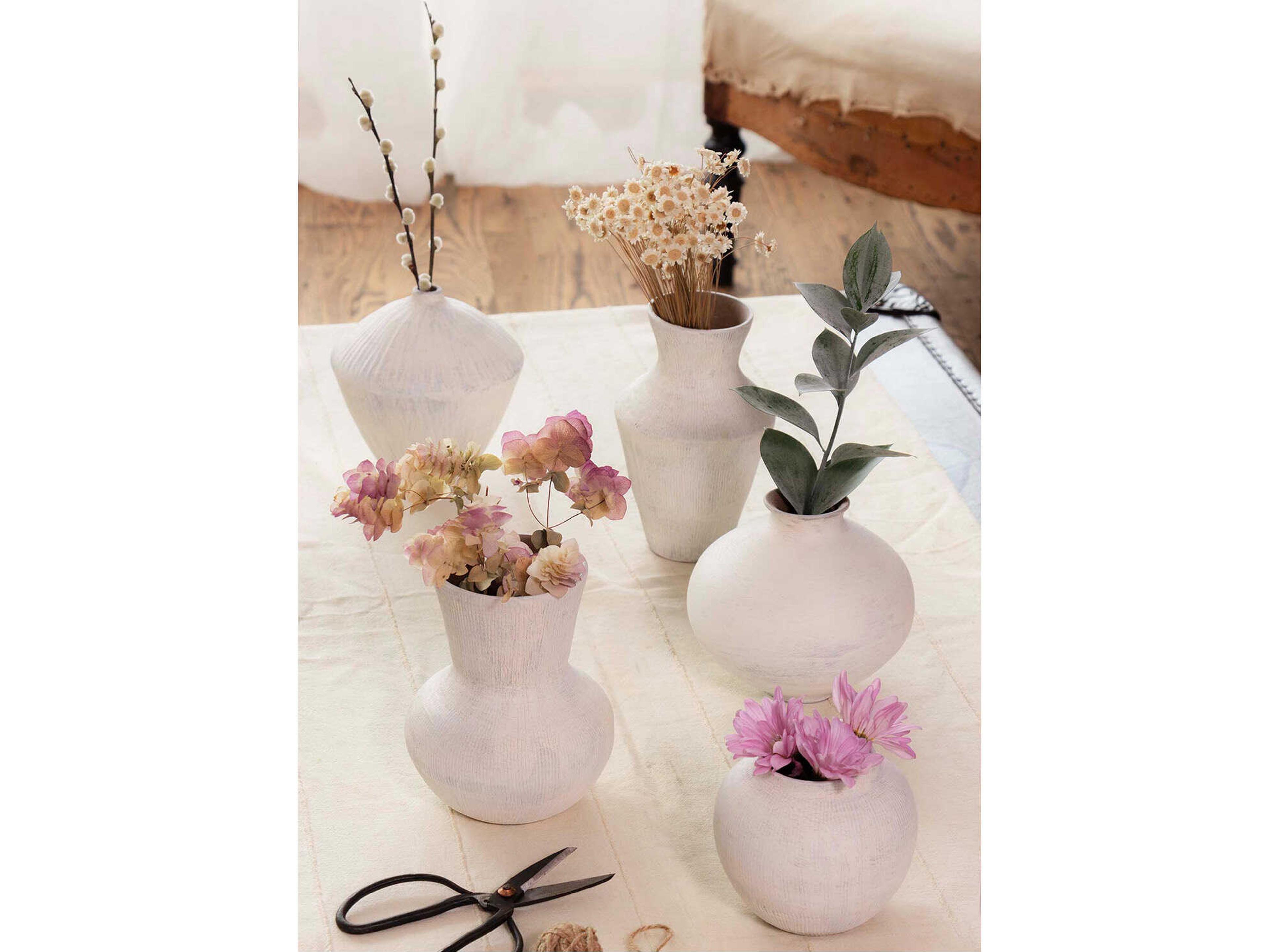 Regina Andrew Noor White Ceramic Vase Set of 5