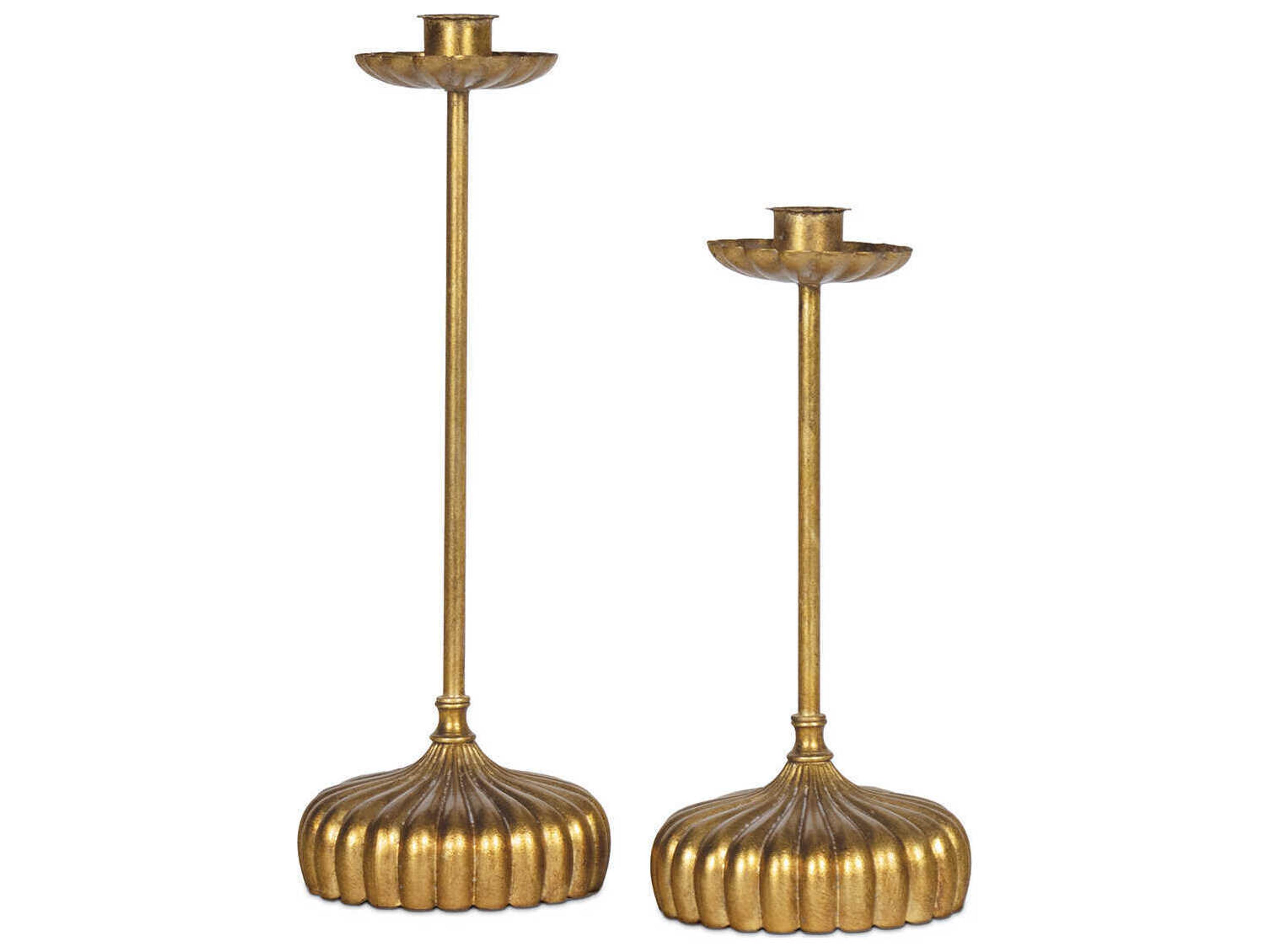 Regina Andrew Clove Antique Gold Leaf Candle Holder