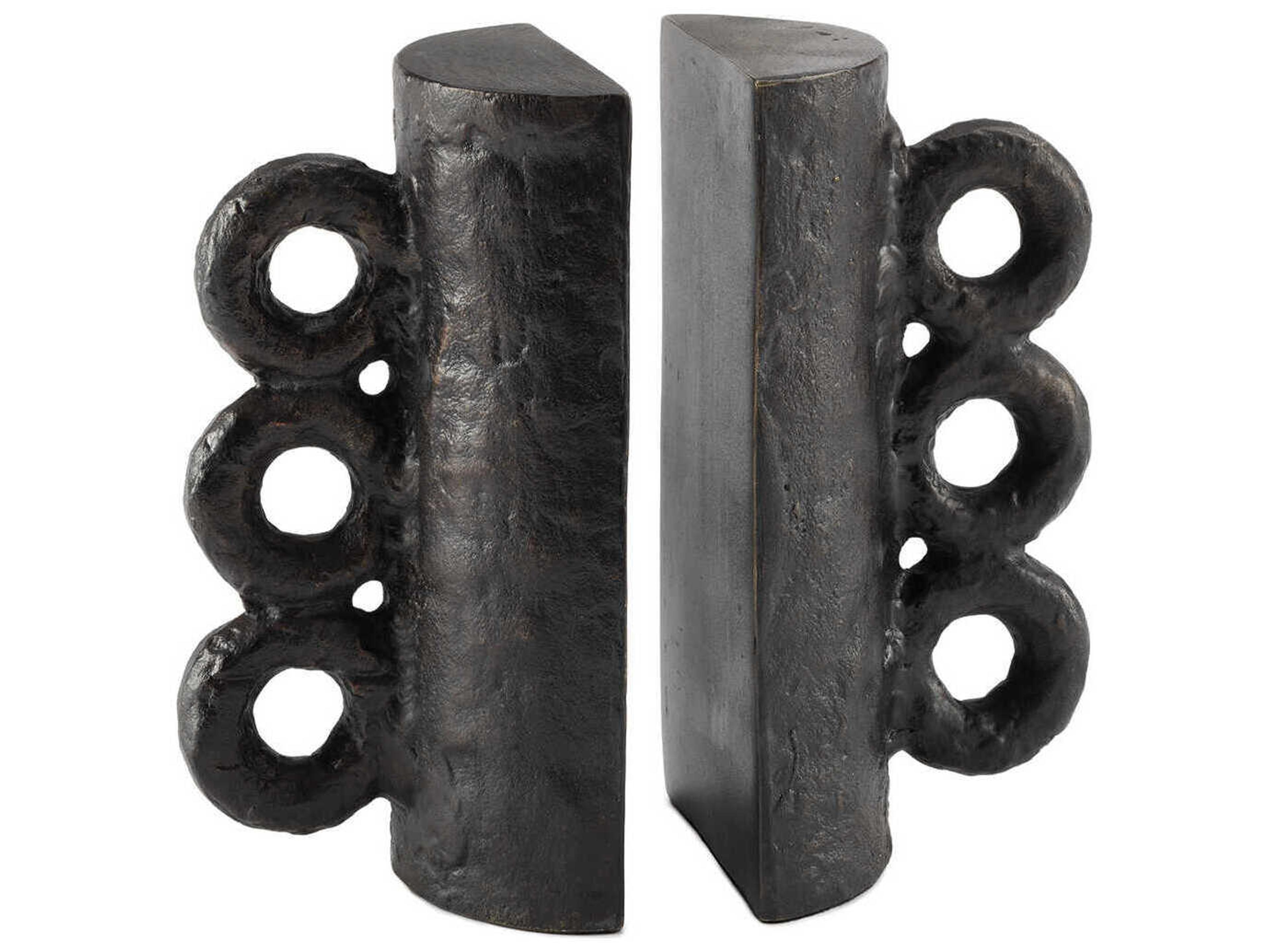 Chandra Blacken Zinc Bookend Set