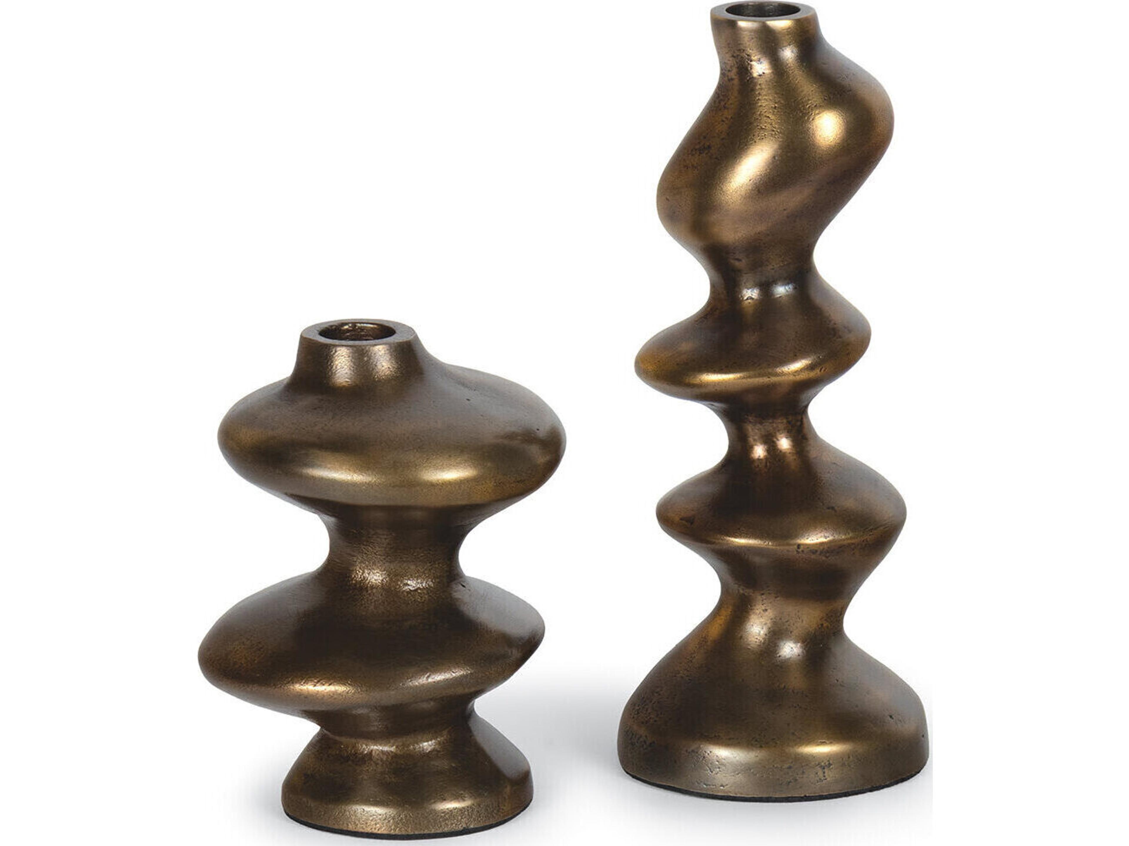 Regina Andrew Blobby Brass Candle Holder Set of 2
