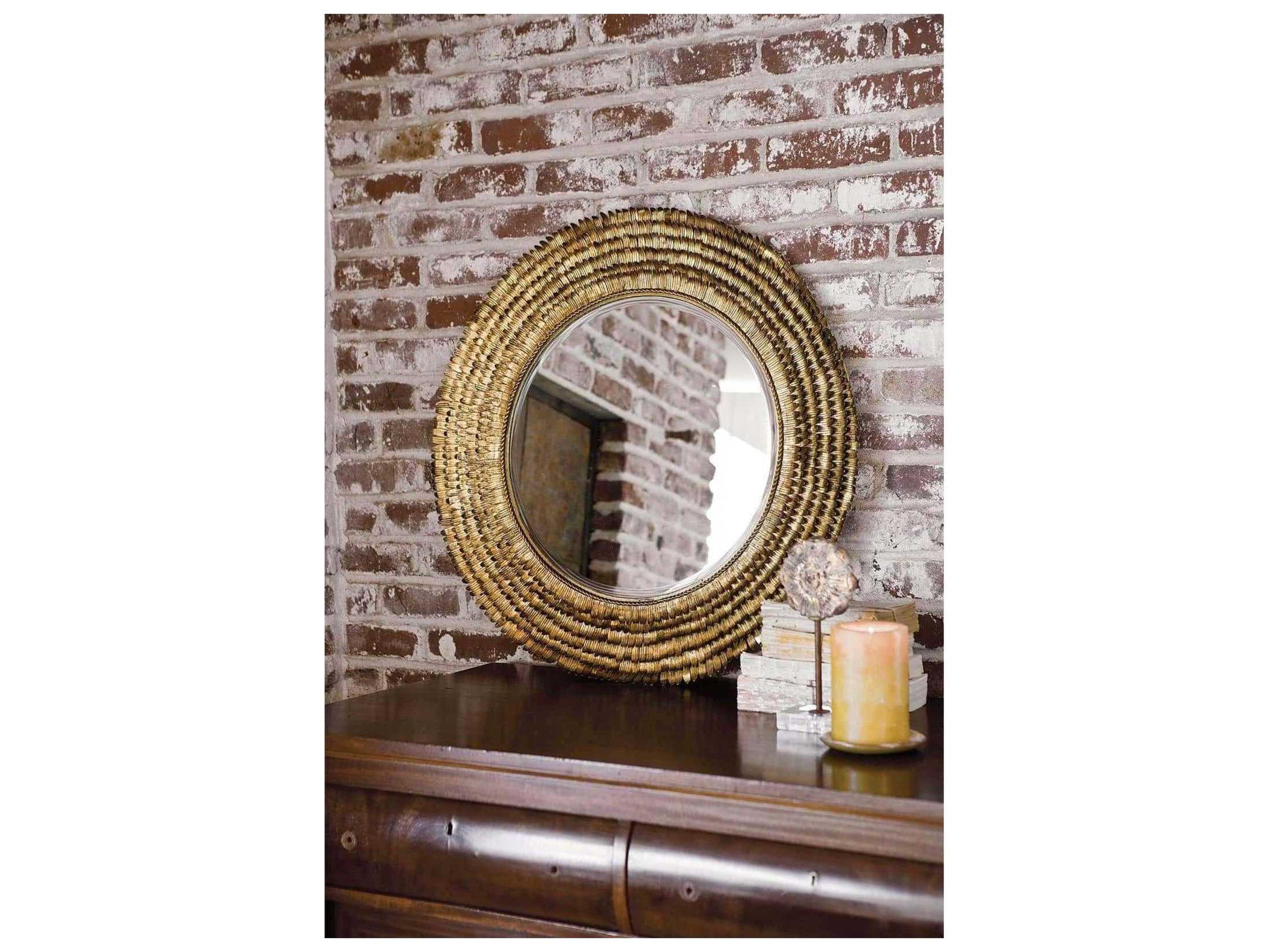 Regina Andrew Gold Leaf Wall Mirror Round