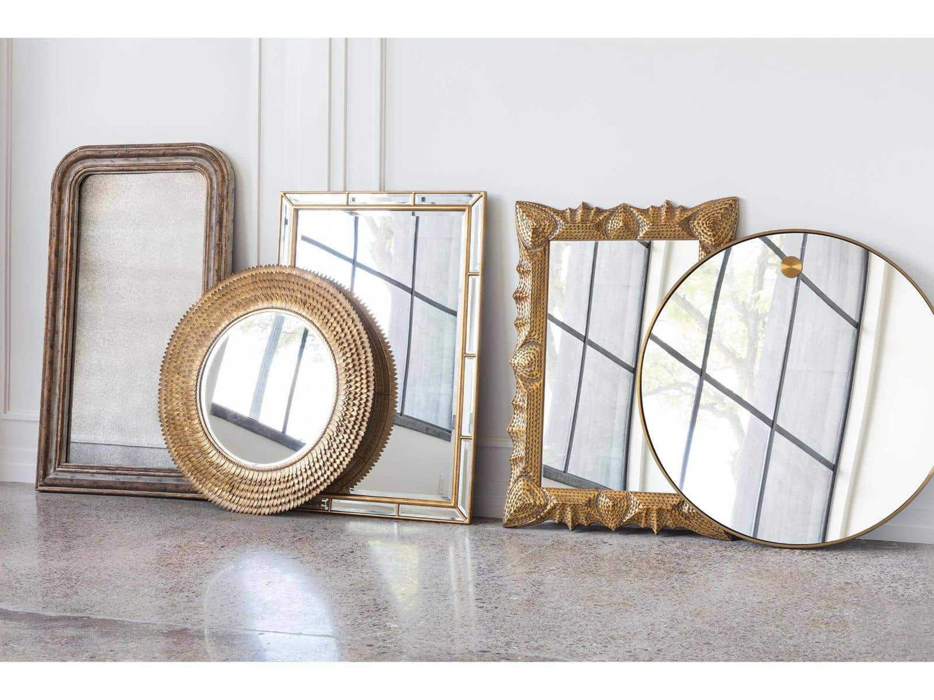 Regina Andrew Polished Brass Round Wall Mirror