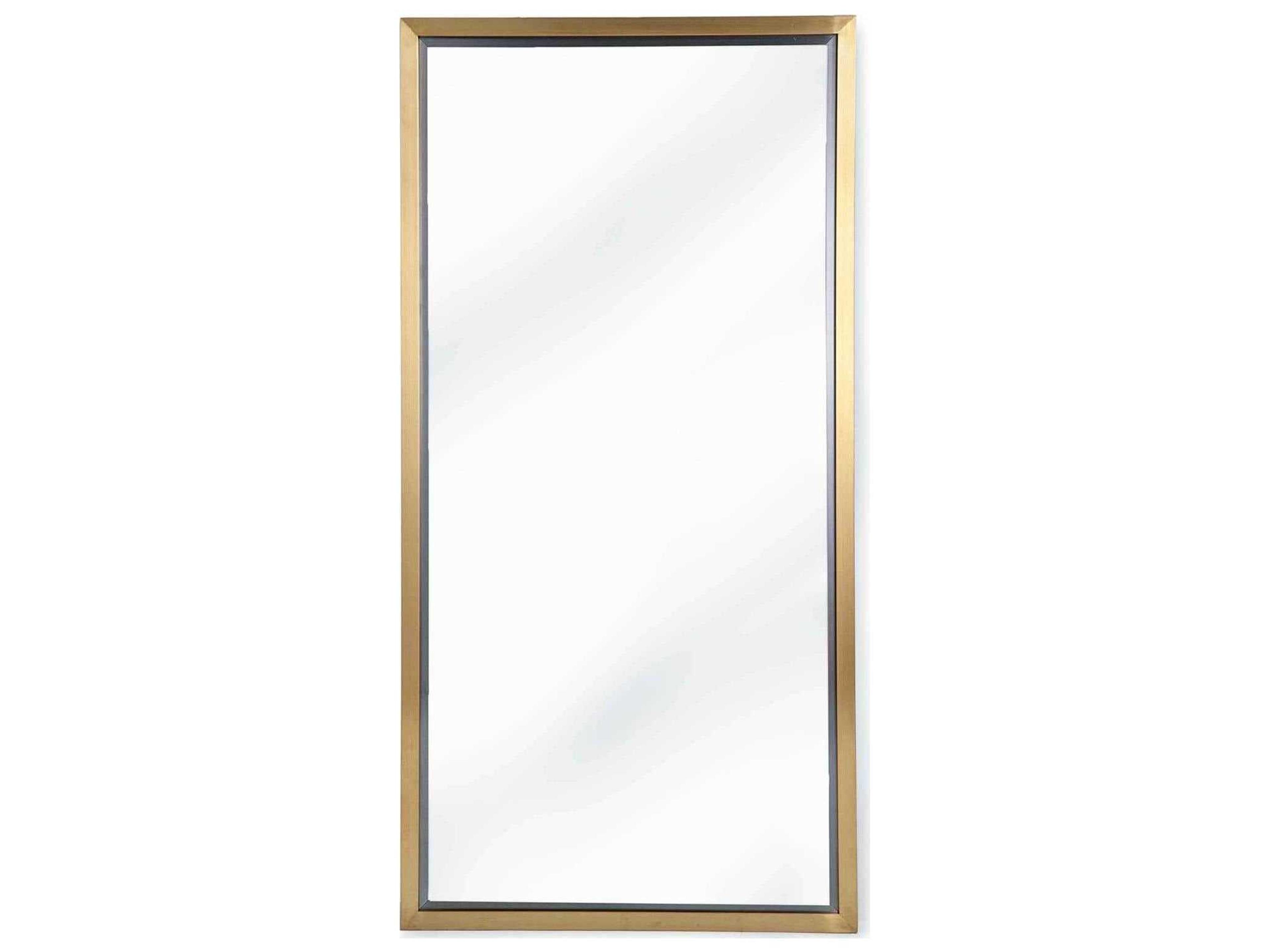 Rectangle Mirror Natural Brass Minimalist Wall Decor
