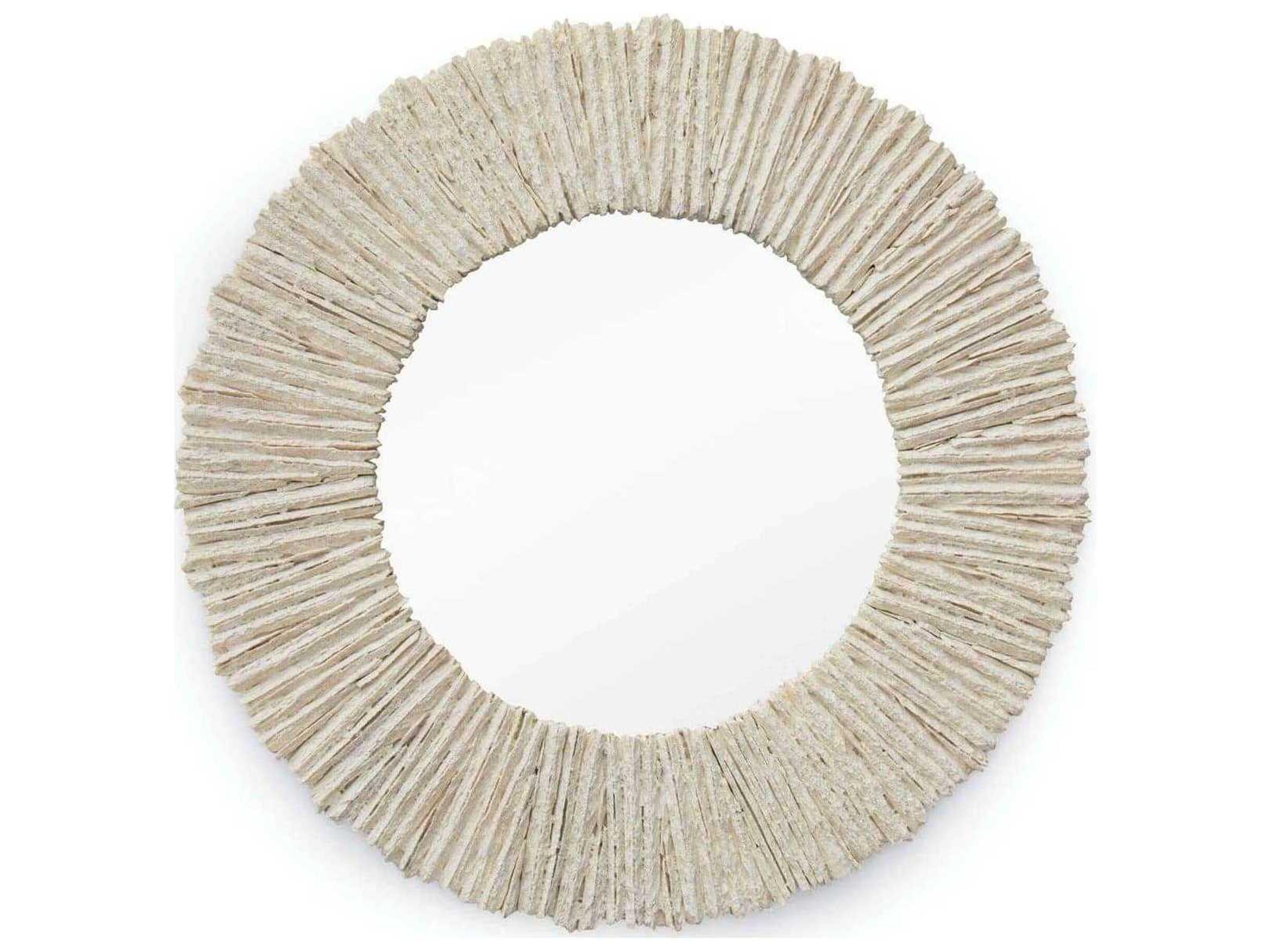 Slate Round Wall Mirror Natural